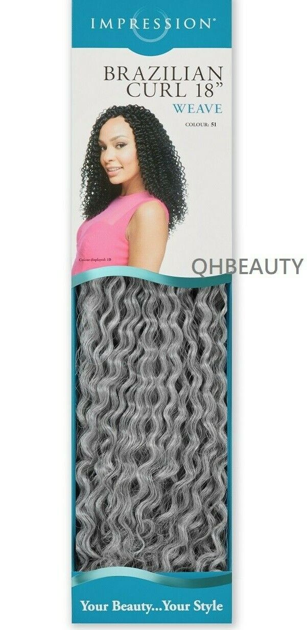 IMPRESSION SYNTHETIC LONG CURLY HAIR EXTENSION WEAVE - BRAZILIAN CURL 18 INCH