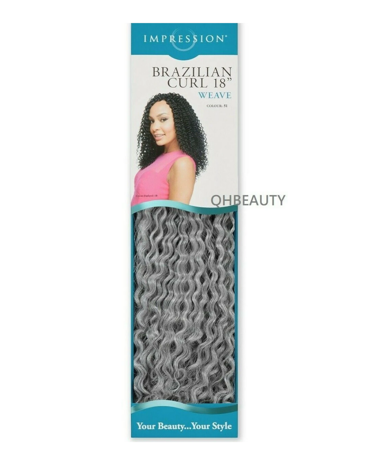 IMPRESSION SYNTHETIC LONG CURLY HAIR EXTENSION WEAVE - BRAZILIAN CURL 18 INCH