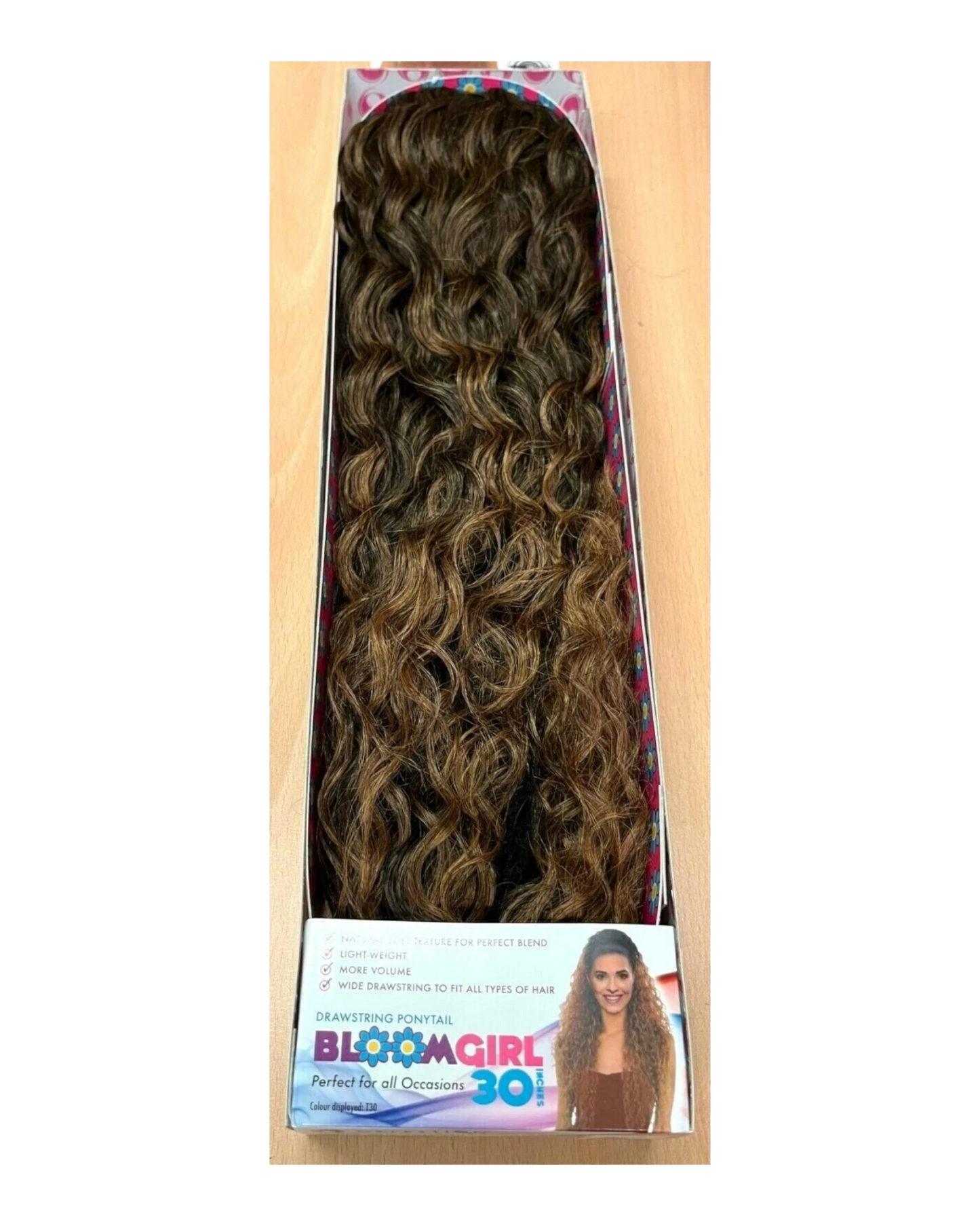 OBSESSION SYNTHETIC DRAWSTRING CURLY LONG HAIR PONYTAIL - BLOOM GIRL 30 INCH