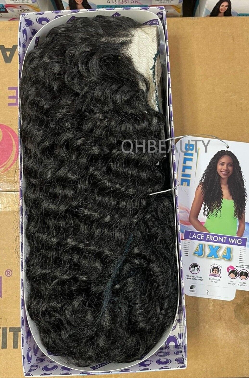 Obsession Synthetic Swiss HD 4x4 Lace Front Free Part Curly Hair Wig - BILLIE