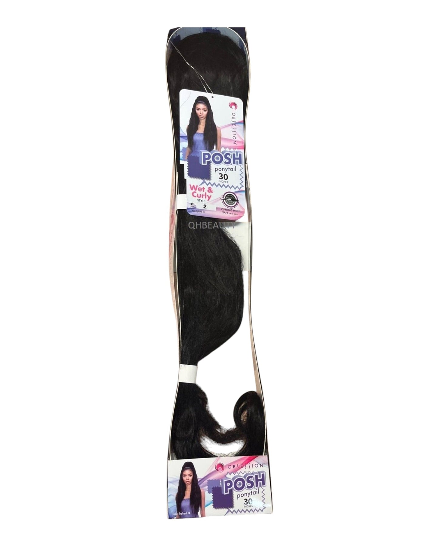 OBSESSION SYNTHETIC DRAWSTRING WET & CURLY LONG HAIR PONYTAIL - POSH 30"