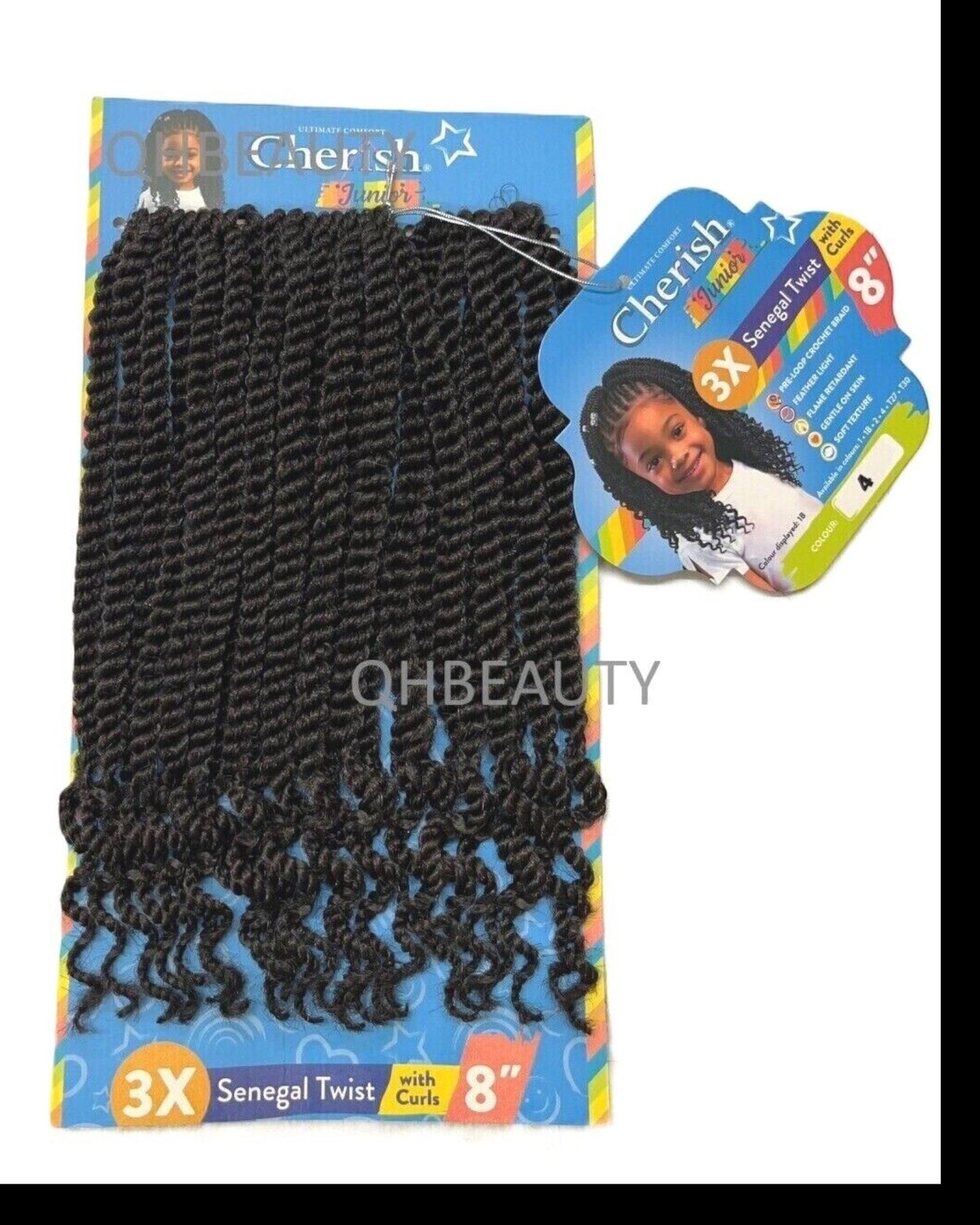 CHERISH SYNTHETIC JUNIOR KIDS BRAID HAIR EXTENSION - SENEGAL TWIST WITH CURLS 8