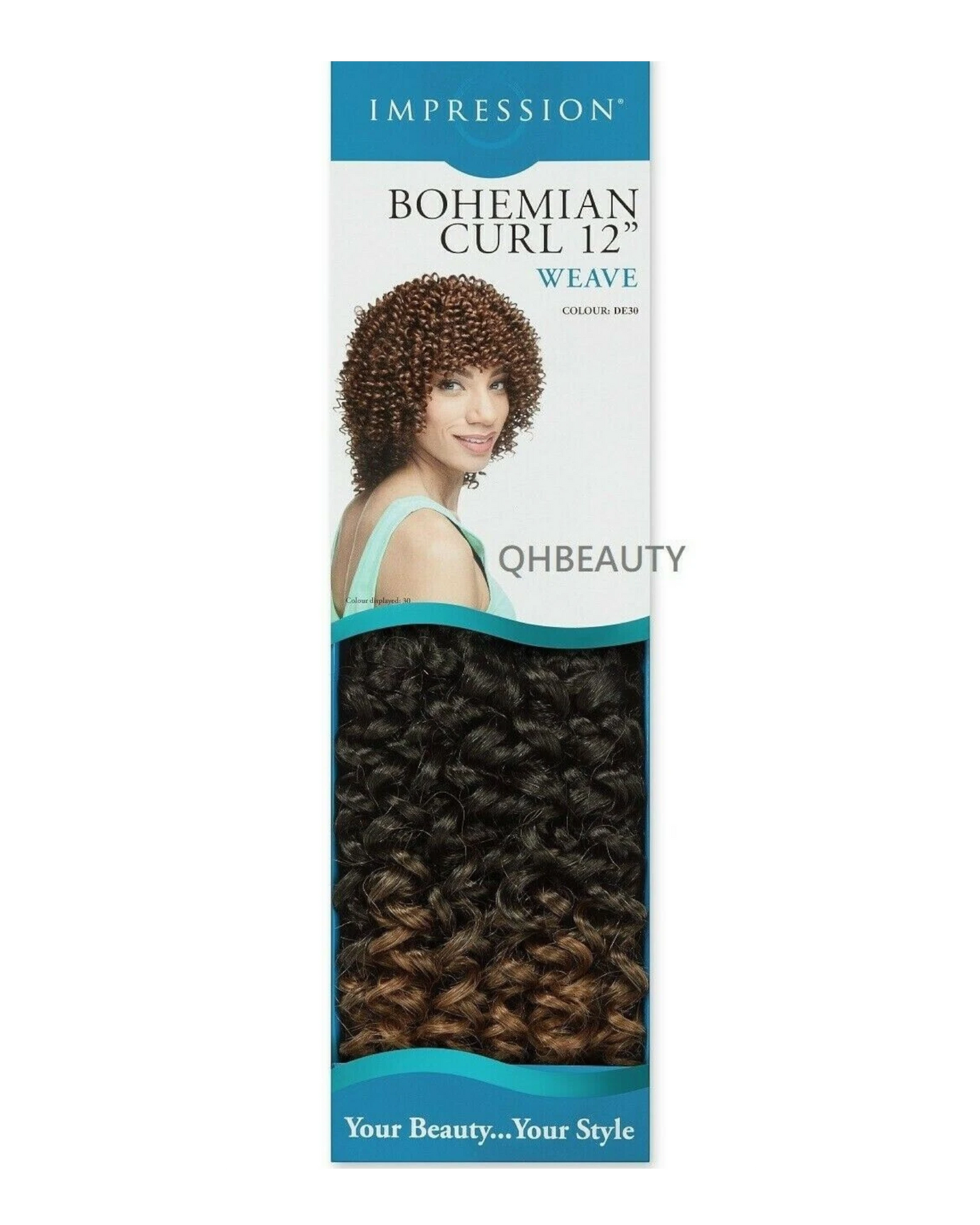 IMPRESSION SYNTHETIC SHORT CURLY HAIR EXTENSION WEAVE - BOHEMIAN CURL12 INCH