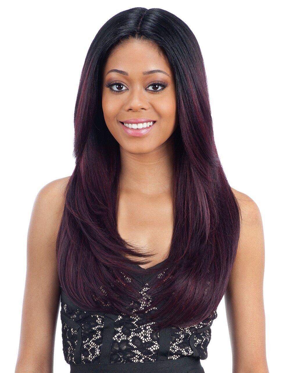 FREETRESS SYNTHETIC EQUAL 6 INCH LACE PART LONG STRAIGHT HAIR WIG MAC