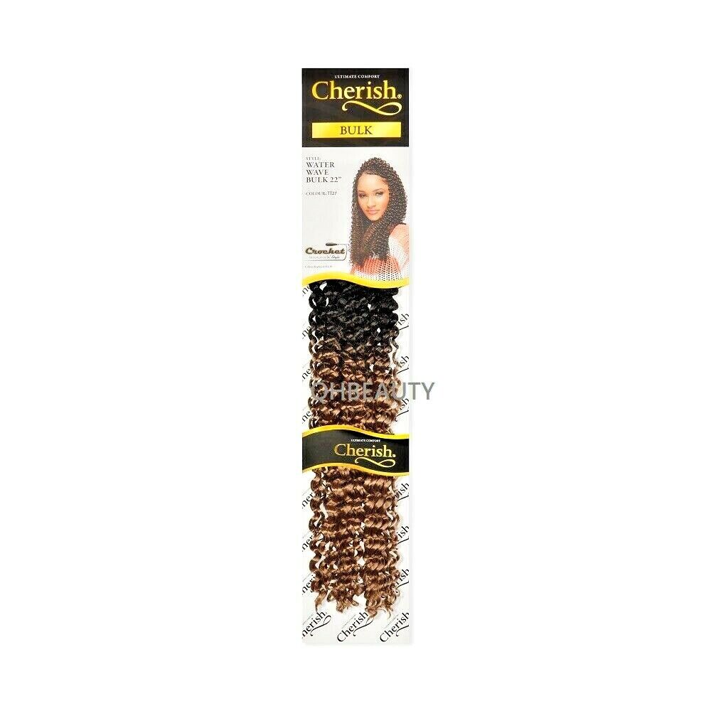 CHERISH SYNTHETIC BULK CROCHET BRAID TIGHT CURL HAIR EXTENSION - WATER WAVE 22"