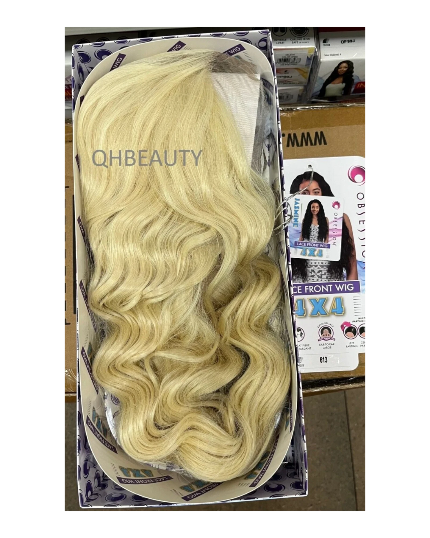 Obsession Synthetic Swiss HD 4x4 Lace Front Free Part Curly Hair Wig - JASMINE