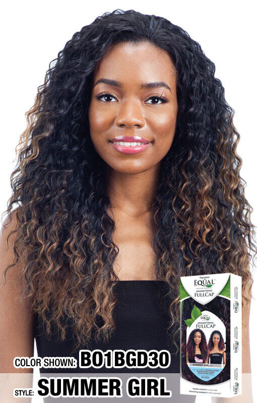 Freetress Equal Synthetic Curly Drawstring Full cap Hair Wig - SUMMER GIRL