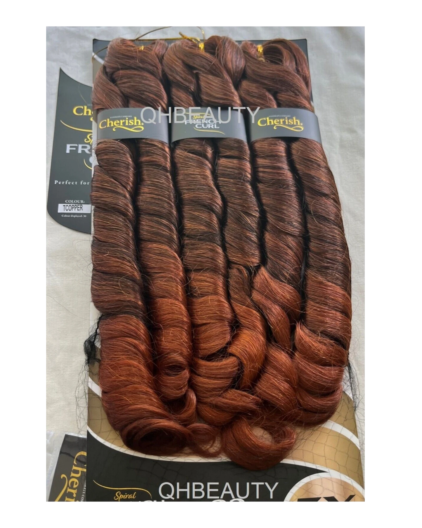 CHERISH SYNTHETIC CURLY HAIR EXTENSION BRAID - 3 x SPIRAL FRENCH CURL 28 INCHES