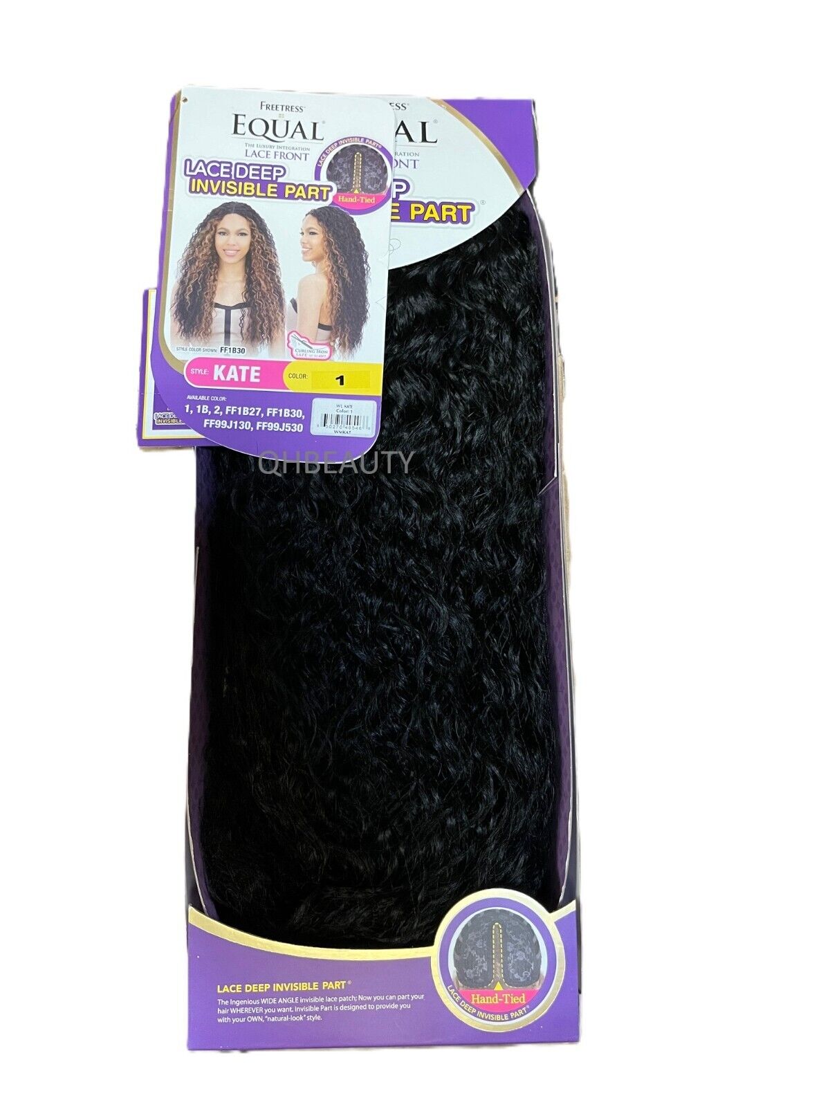 FREETRESS EQUAL SYNTHETIC INVISIBLE PART LACE FRONT LONG CURLY HAIR WIG - KATE