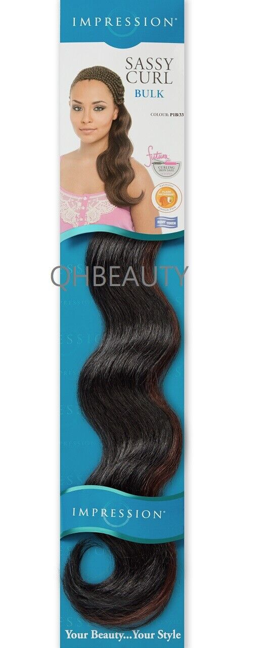 IMPRESSION SYNTHETIC HAIR EXTENSION BRAIDS SASSY CURL BULK 20" ( Freetress Copy)