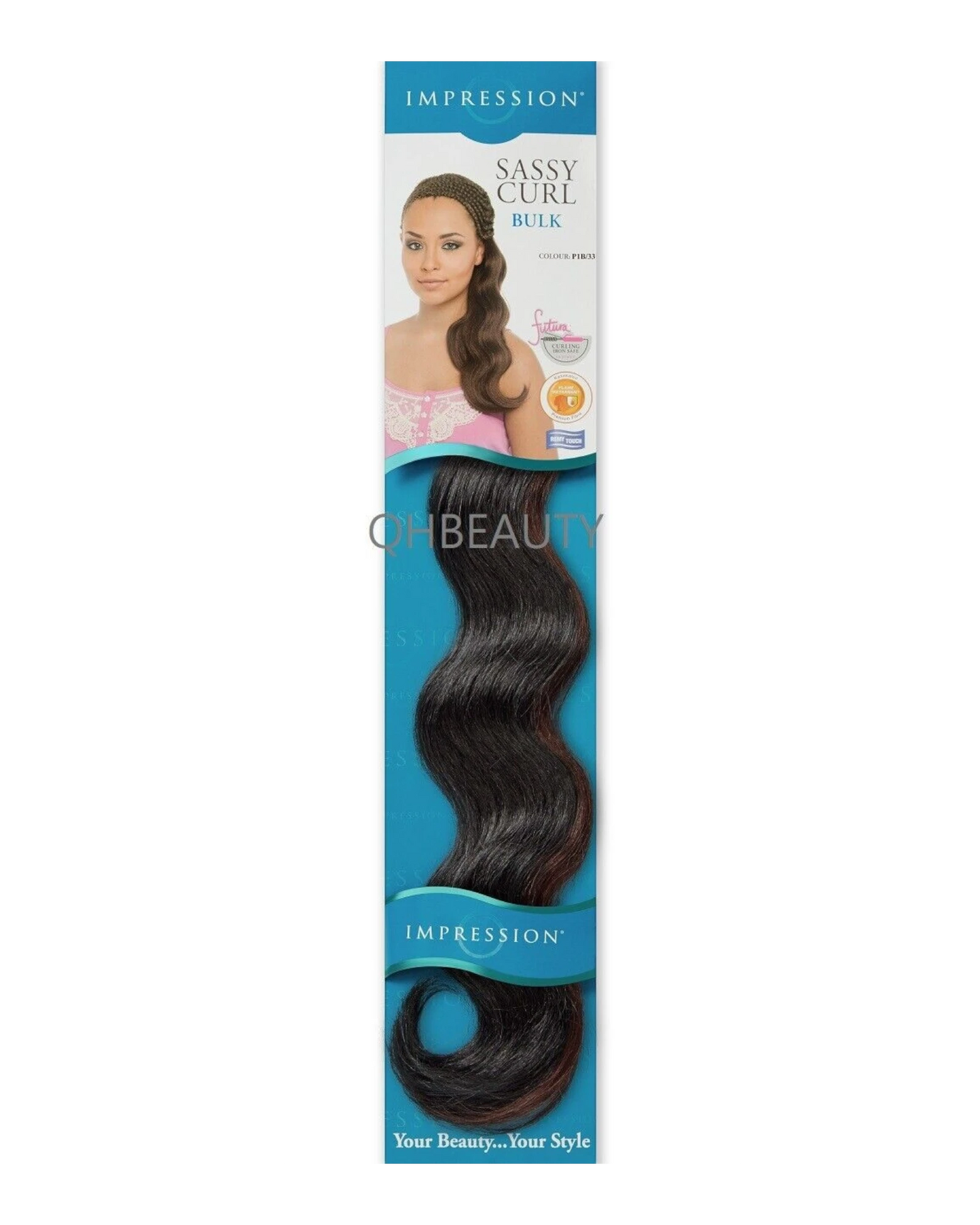IMPRESSION SYNTHETIC HAIR EXTENSION BRAIDS SASSY CURL BULK 20"