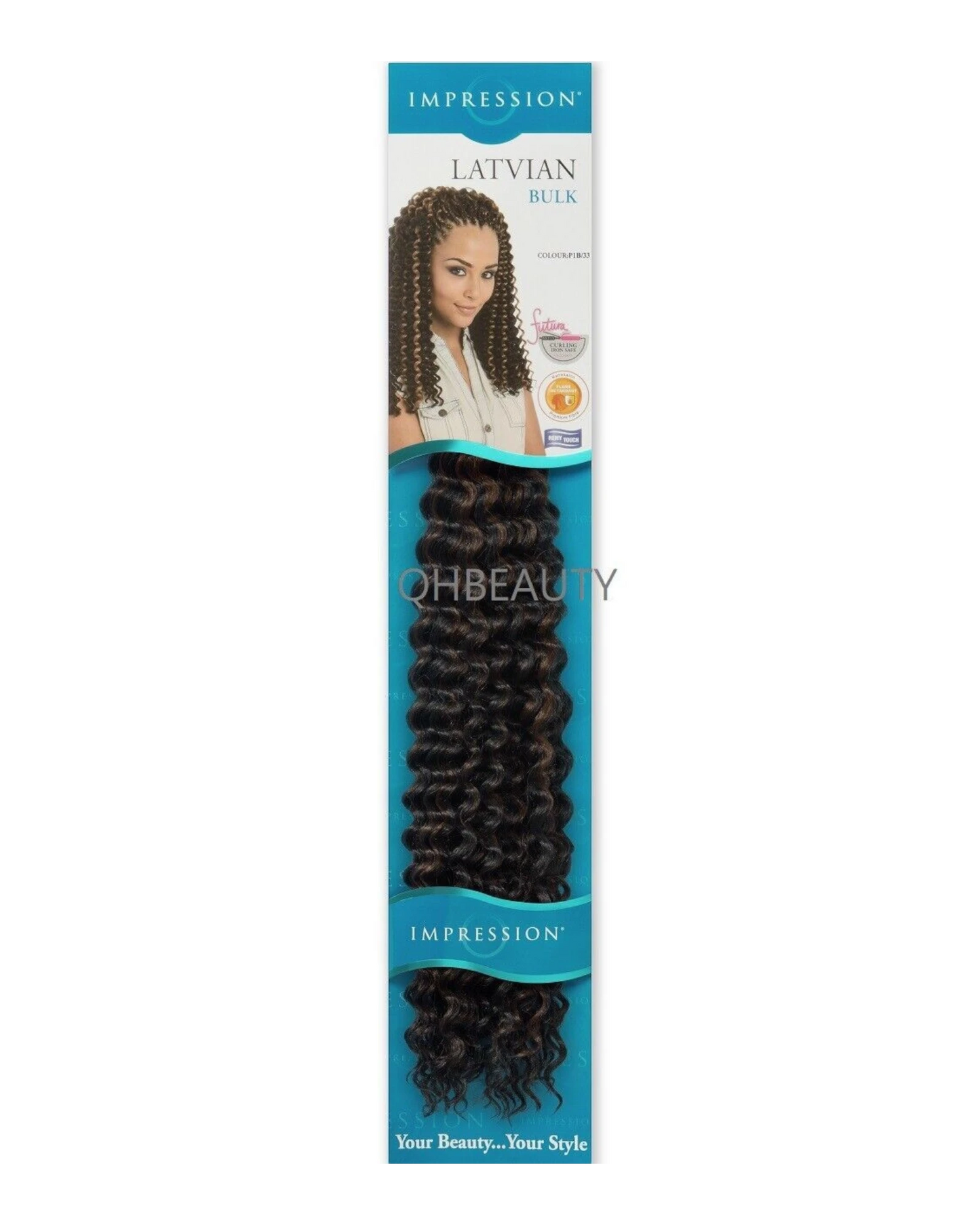 IMPRESSION SYNTHETIC LONG CURLY HAIR EXTENSION CROCHET BRAID - LATVIAN 20"
