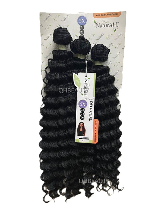 NaturALL SYNTHETIC CURLY HAIR EXTENSION 3 PCS WEAVE - DEEP CURL 22/24/26 INCHES