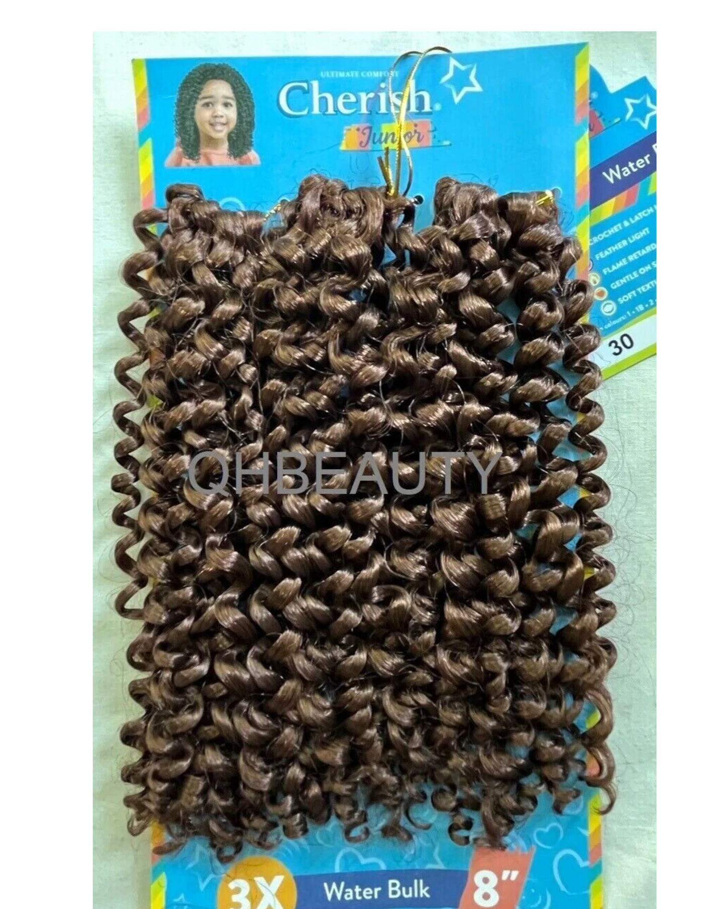 CHERISH SYNTHETIC JUNIOR KIDS CROCHET BRAID HAIR EXTENSION - 3 X WATER BULK 8''