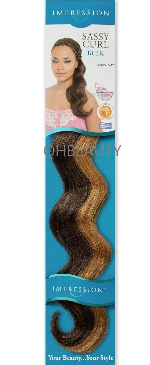 IMPRESSION SYNTHETIC HAIR EXTENSION BRAIDS SASSY CURL BULK 20" ( Freetress Copy)