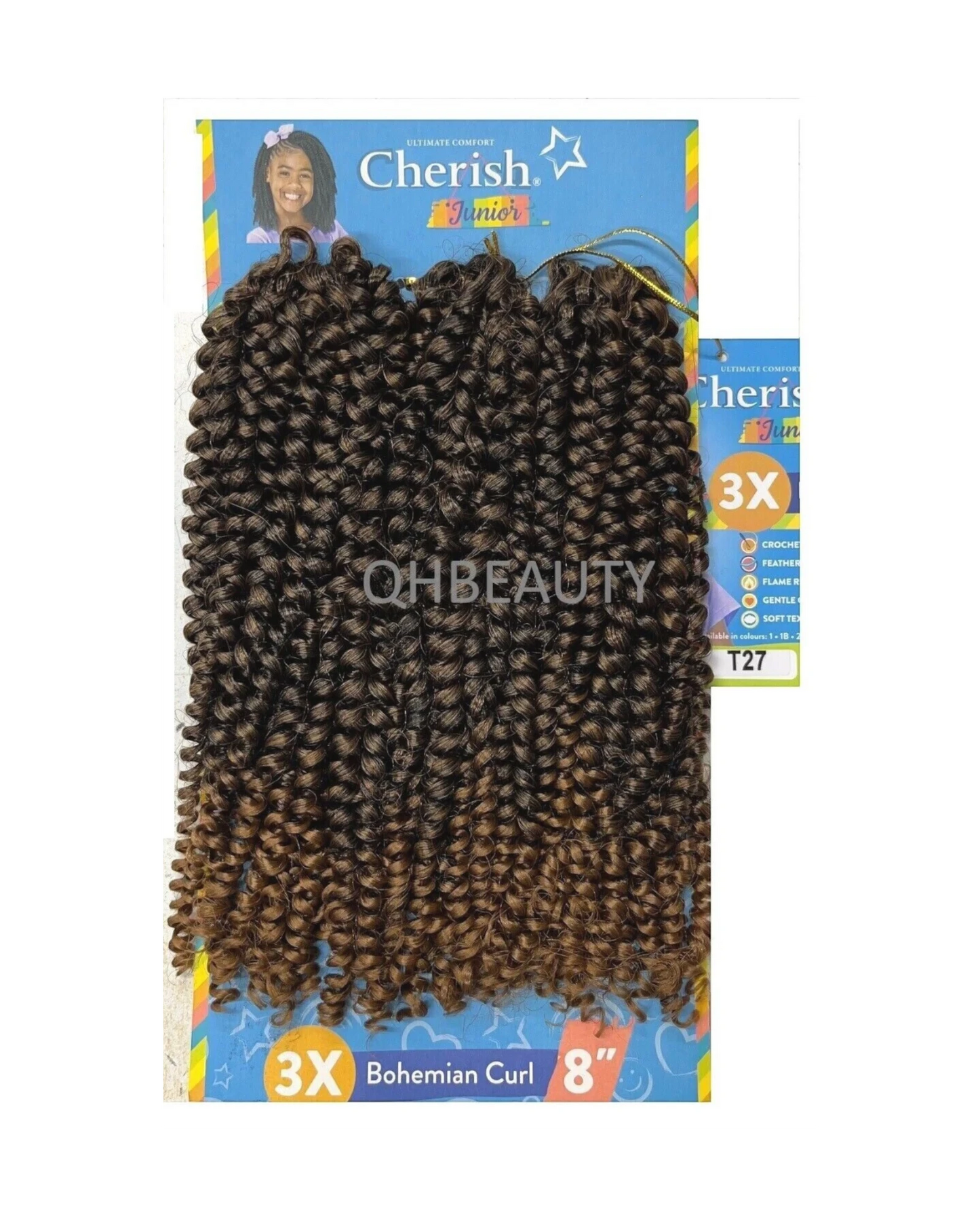 CHERISH SYNTHETIC JUNIOR KIDS CROCHET BRAID HAIR EXTENSION  BOHEMIAN CURL 8 INCH
