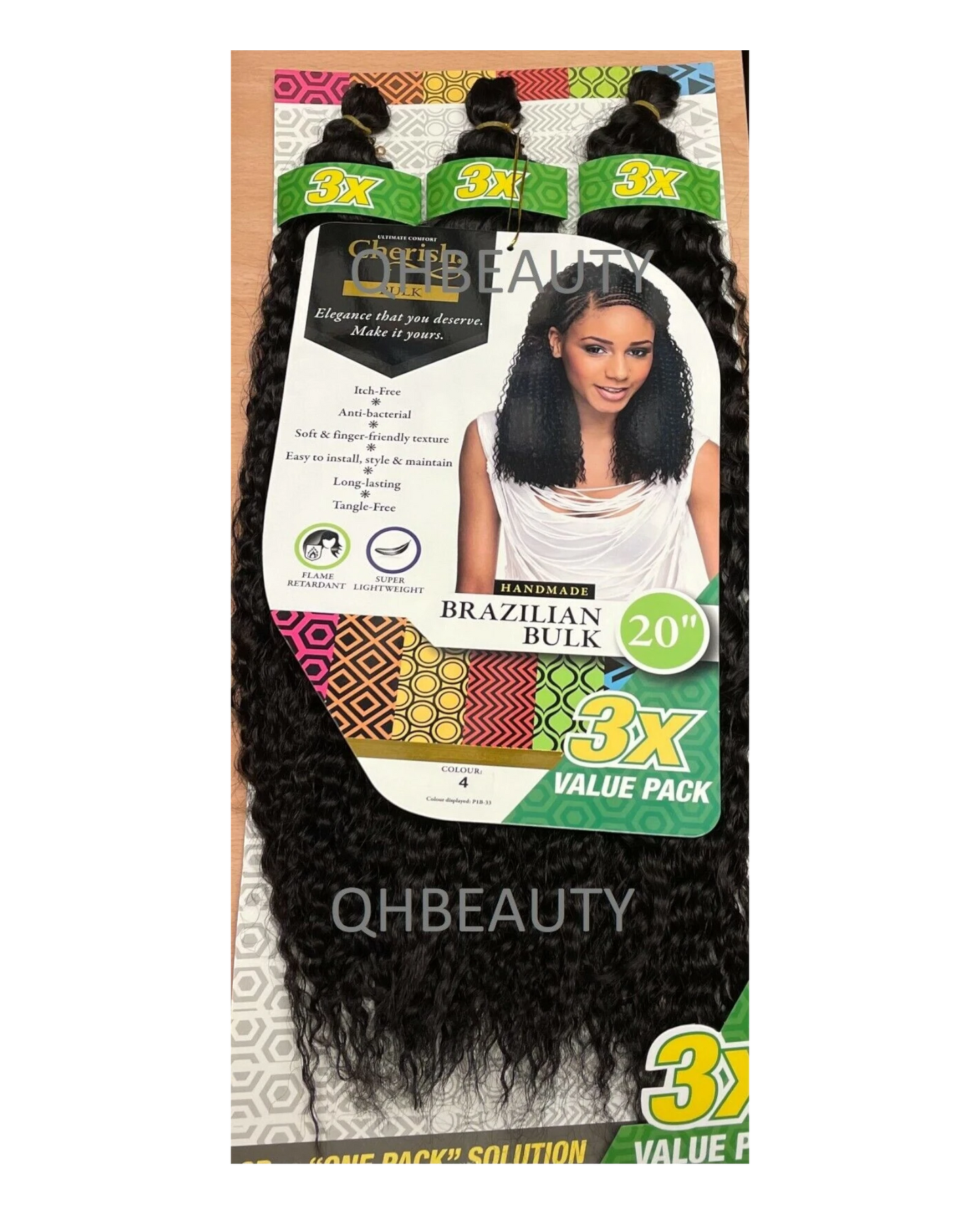 Cherish Synthetic Crochet Braid Hair Extension Handmade  3 x Brazilian Bulk 20"
