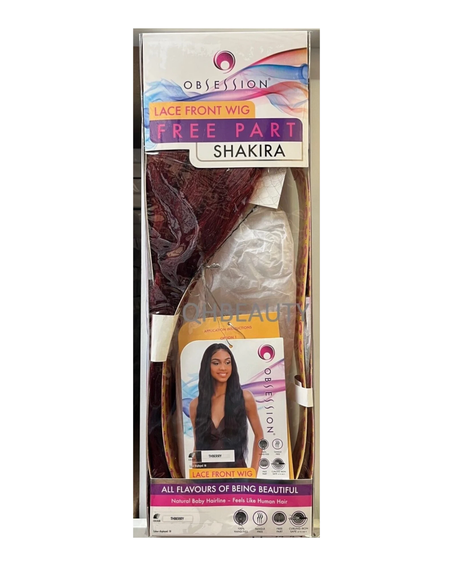 Obsession Synthetic Lace Front Free Part 100 % Hand Tied long Hair Wig - SHAKIRA