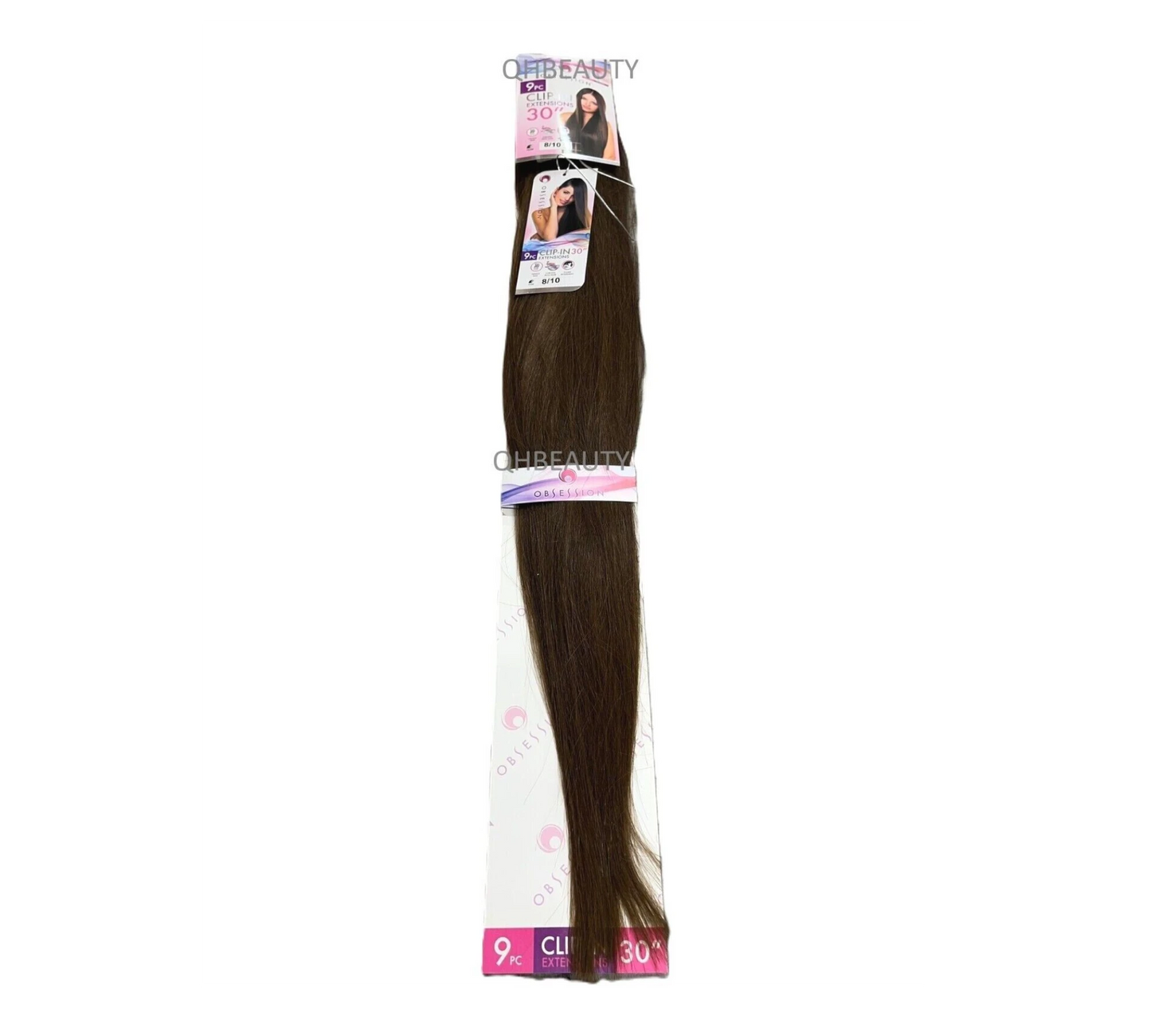 Obsession Tangle Free Long Yaky Straight 9 PC CLIP IN HAIR EXTENSIONS 30 INCHES