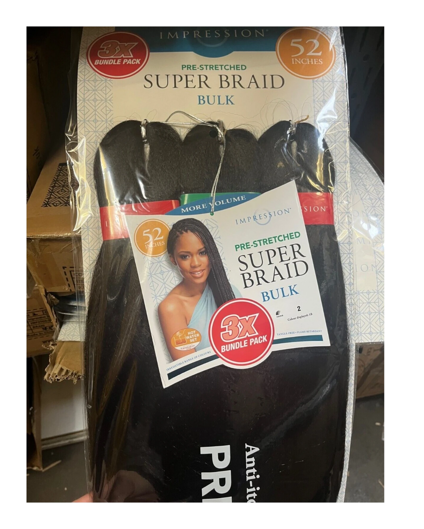 Impression Synthetic 3 X Bundle Pack Crochet Hair Extensions - Super Braid 52 "