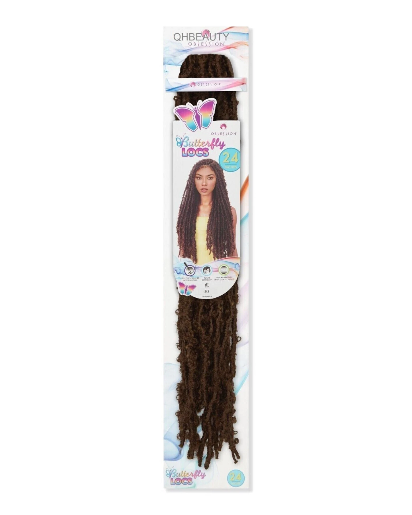 OBSESSION SYNTHETIC CROCHET HAIR EXTENSION PRE LOOP BRAID - BUTTERFLY LOC 24''