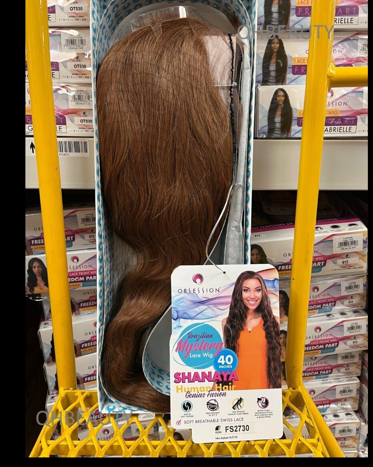 OBSESSION BRAZILIAN FUSION HUMAN HAIR NATURAL LONG CURLY LACE WIG - SHANAYA 40