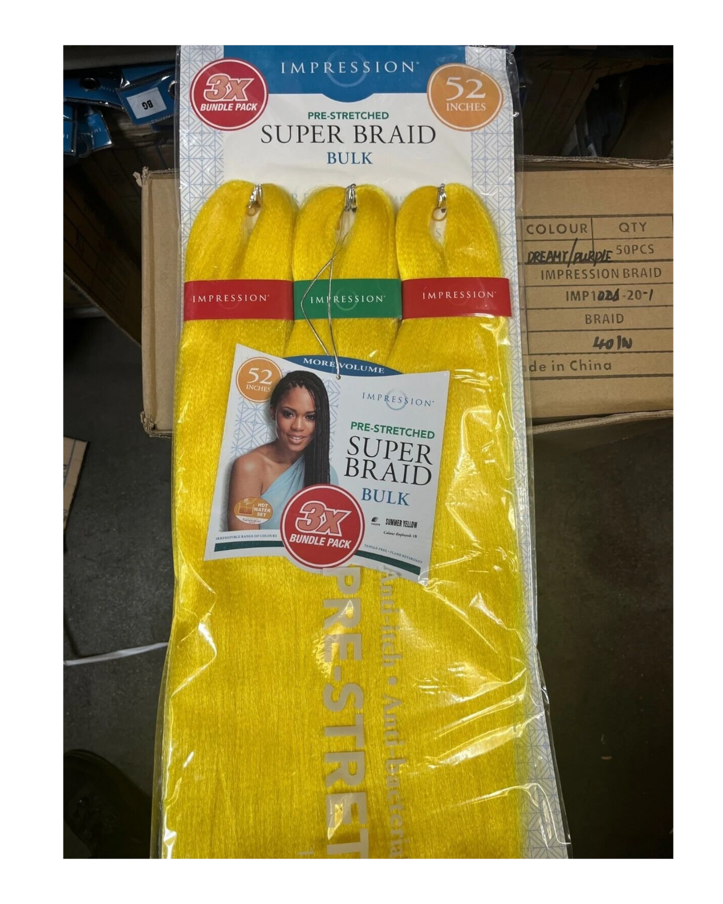 Impression Synthetic 3 X Bundle Pack Crochet Hair Extensions - Super Braid 52 "