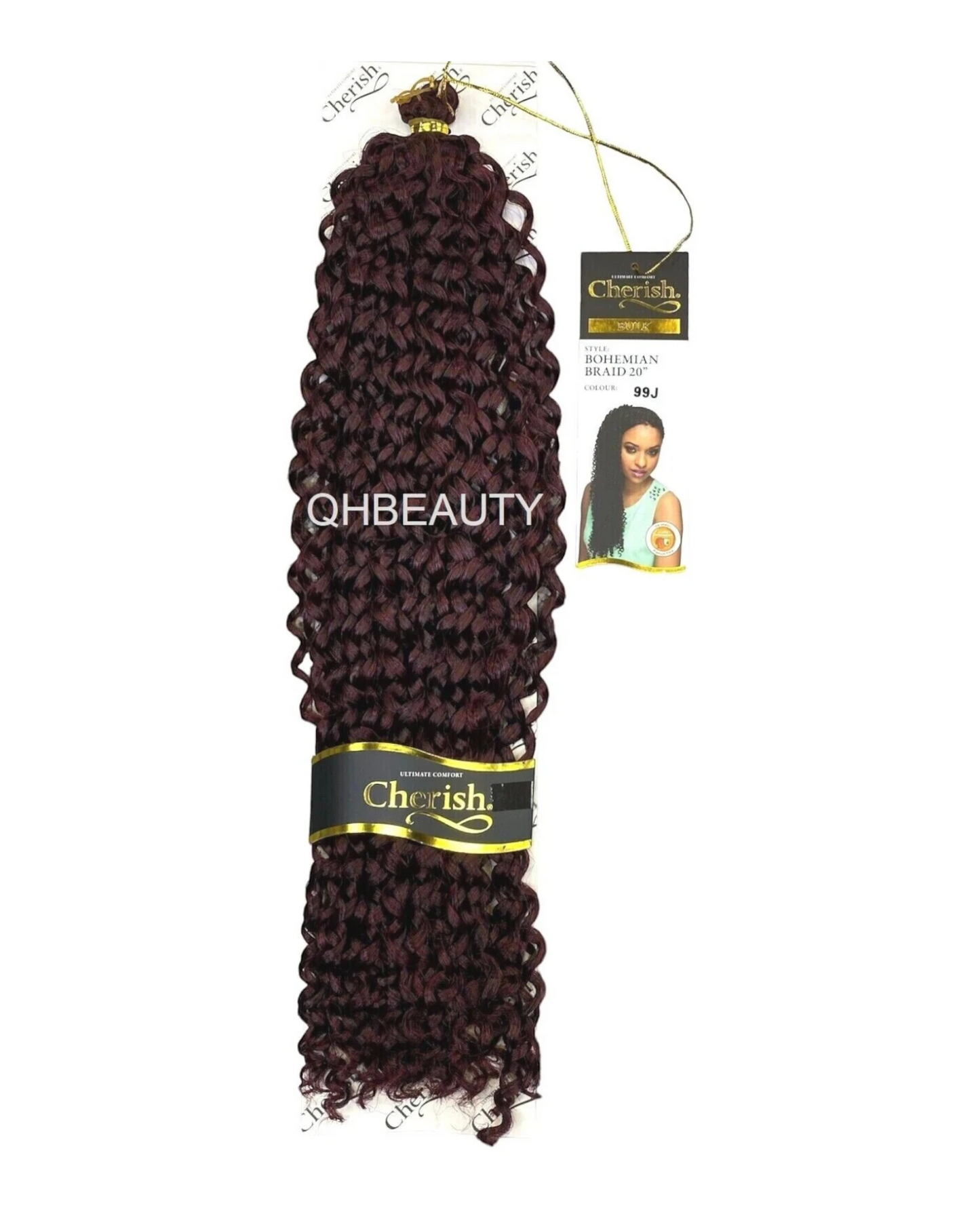 CHERISH SYNTHETIC CROCHET CURLY HAIR EXTENSION BRAID - BOHEMIAN BULK 20 INCH