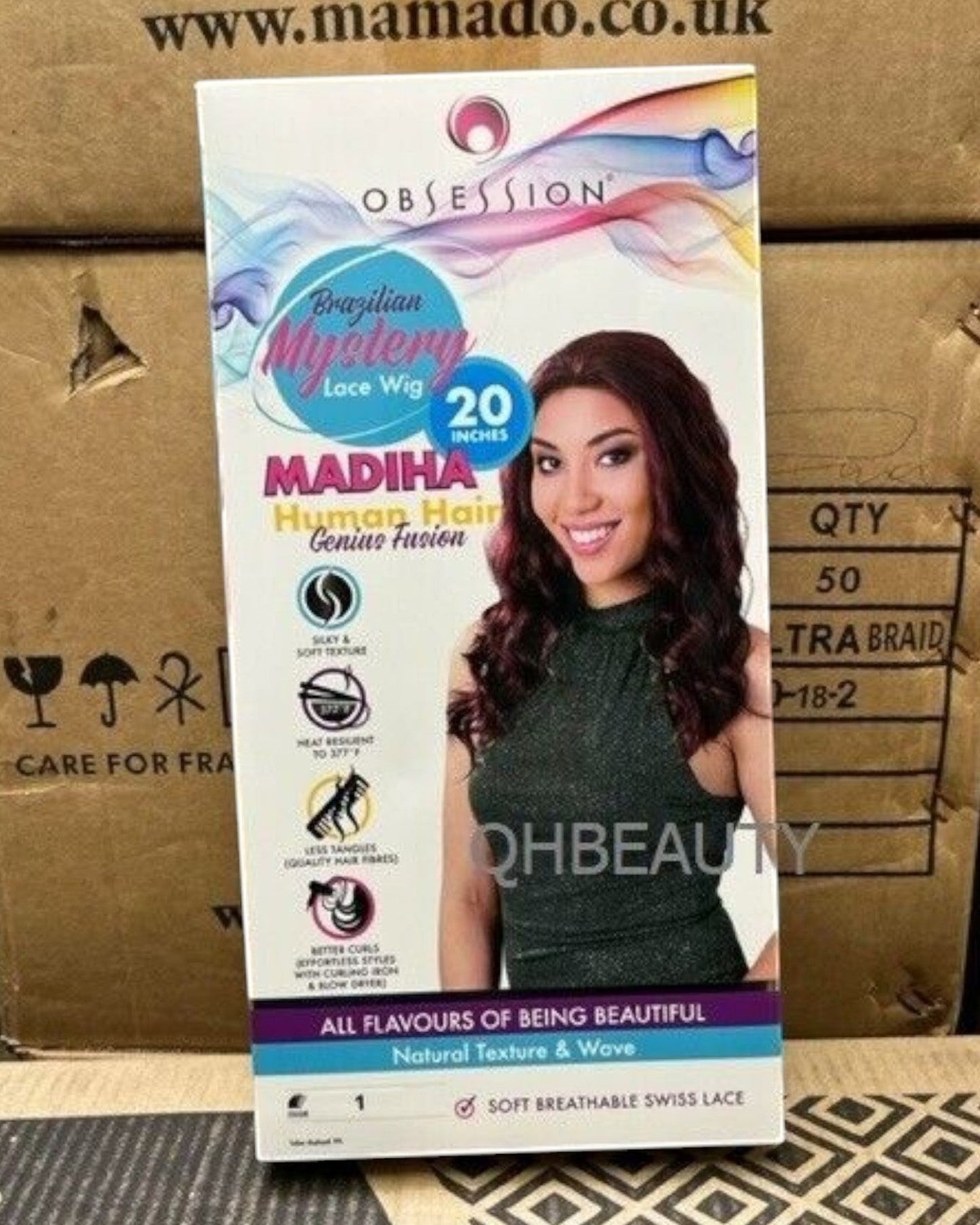 OBSESSION BRAZILIAN MYSTERY GENIUS FUSION HUMAN HAIR SWISS LACE WIG - MADIHA 20