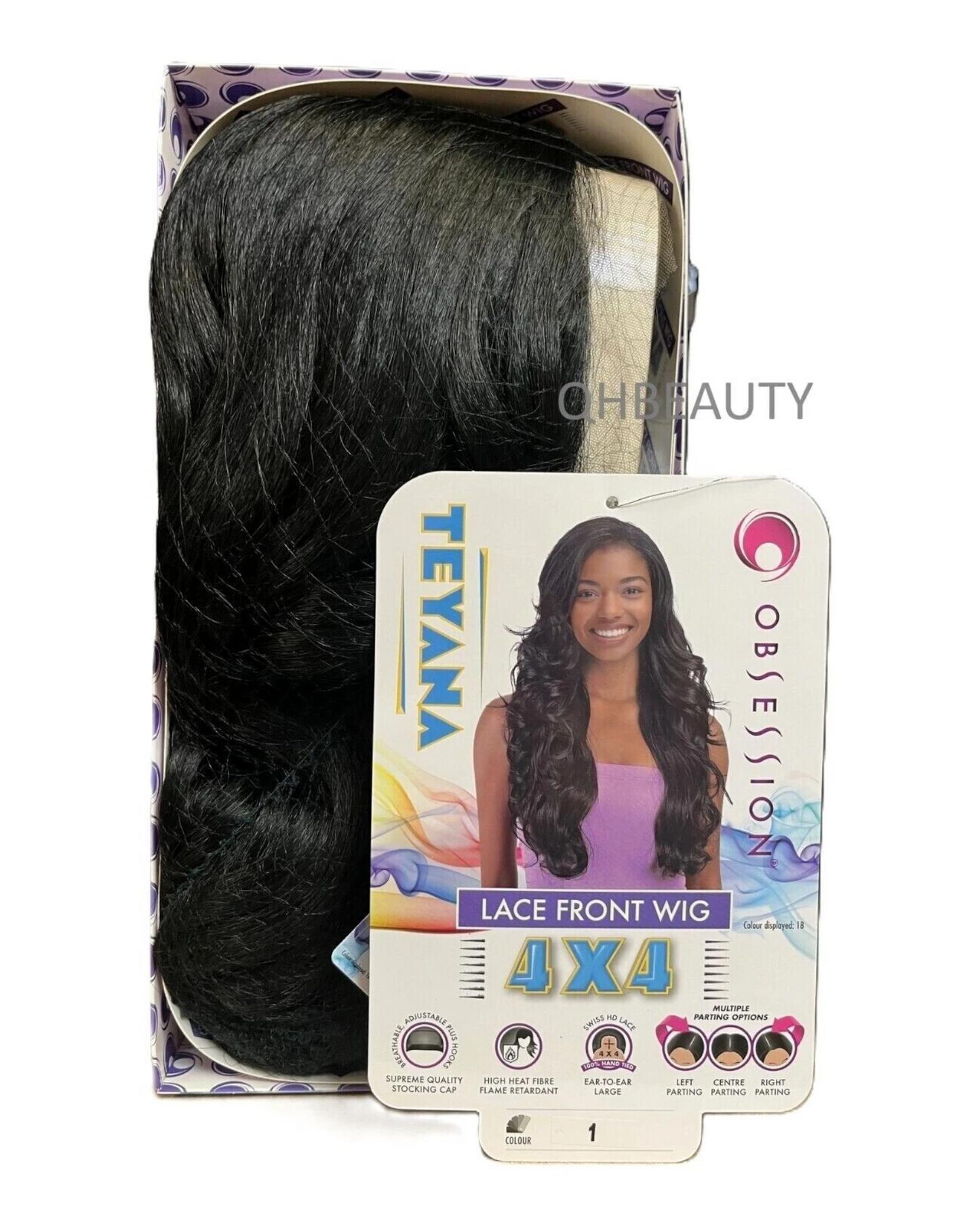 Obsession Synthetic Swiss HD 4x4 Lace Front Free Part Curly Hair Wig - TEYANA