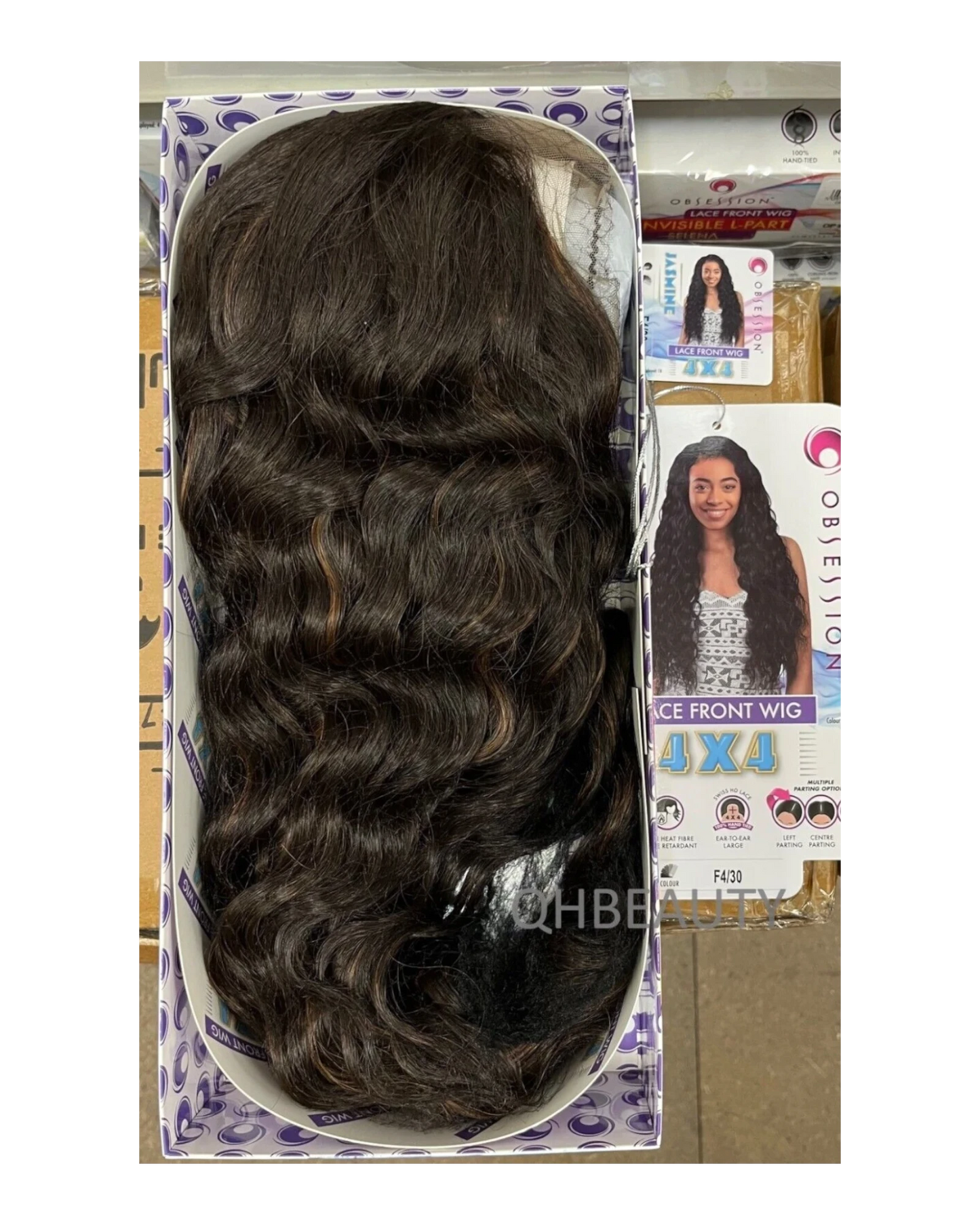 Obsession Synthetic Swiss HD 4x4 Lace Front Free Part Curly Hair Wig - JASMINE