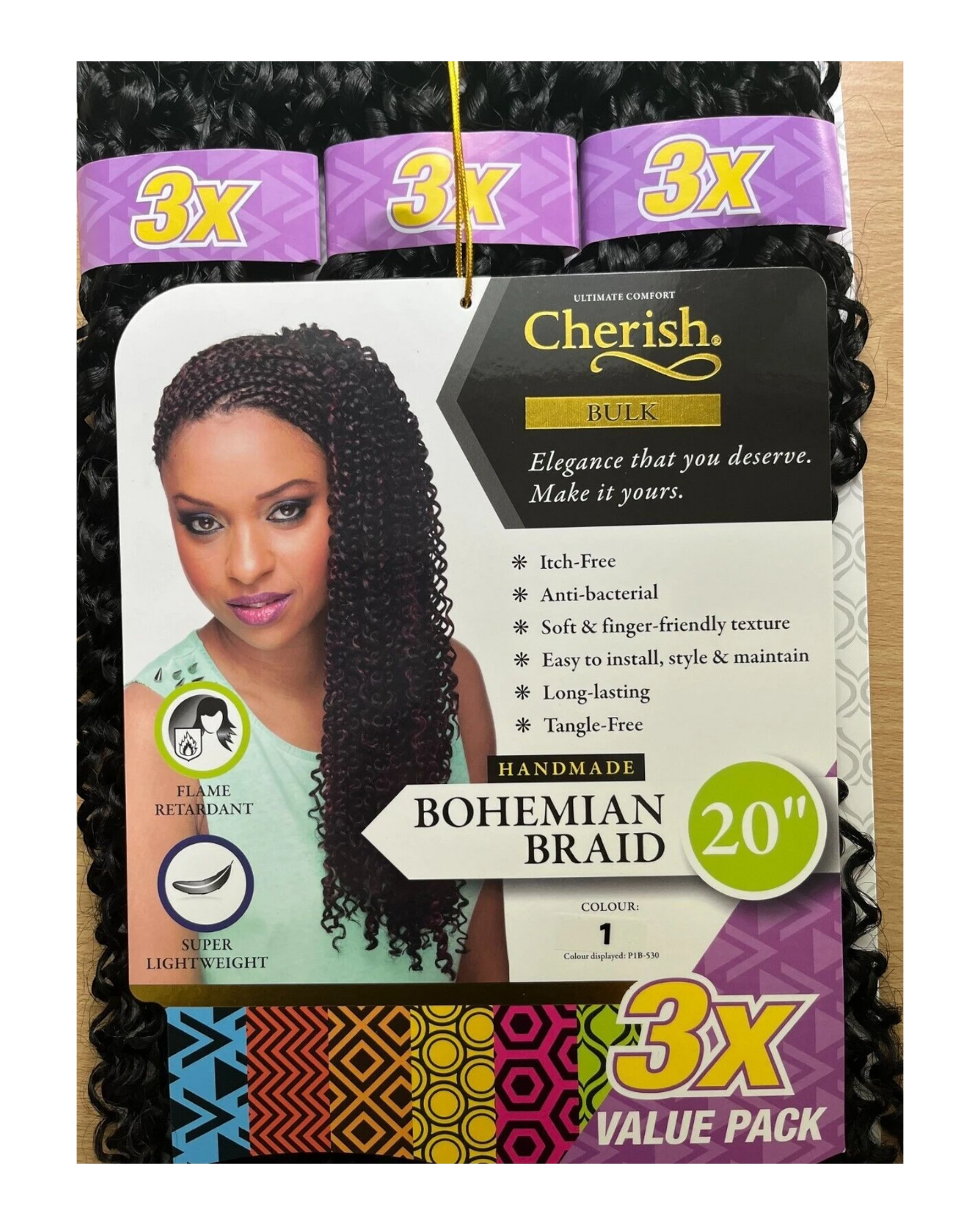Cherish Synthetic Crochet Hair Extension Handmade  3 x BOHEMIAN BRAID 16 & 20 ''