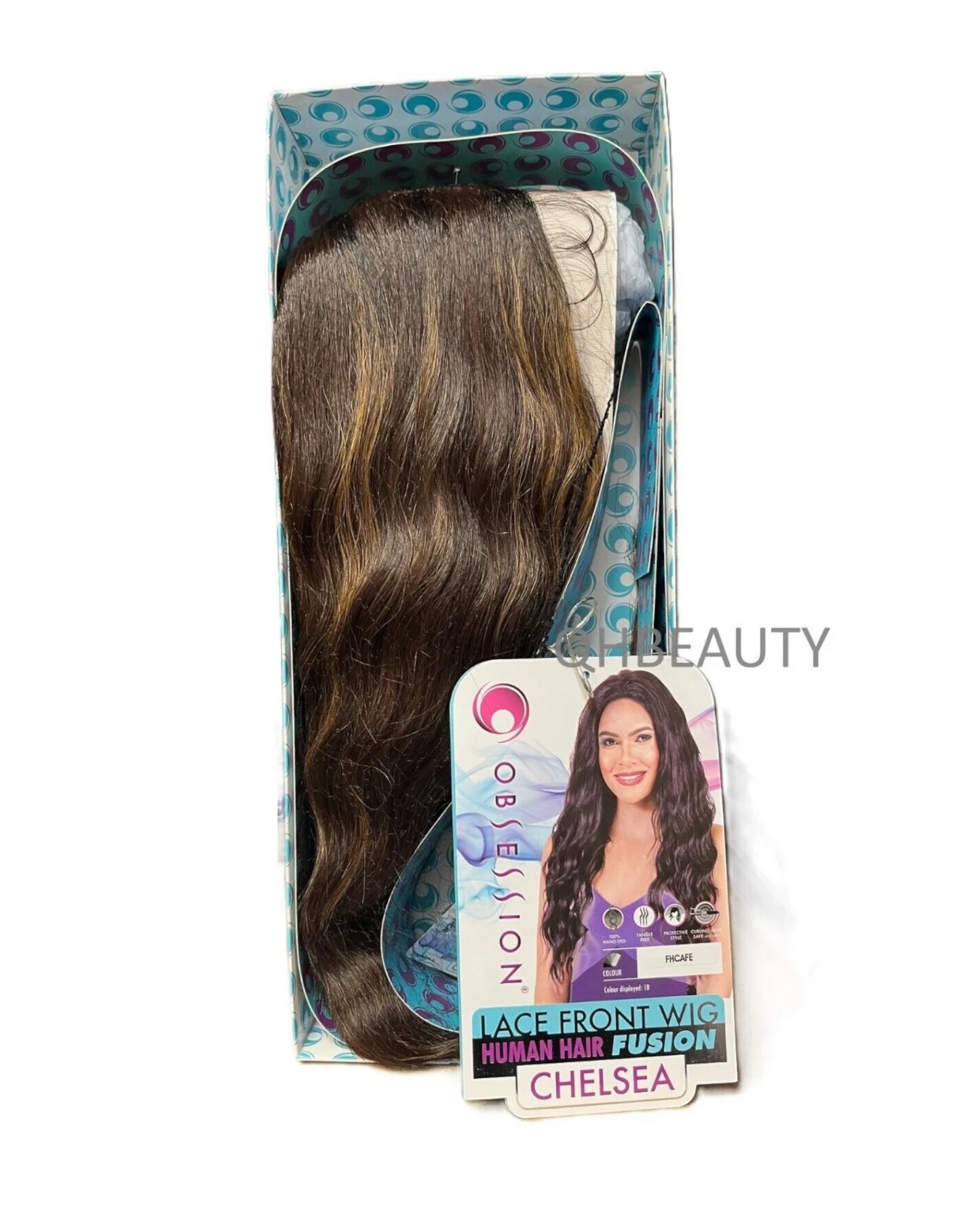 OBSESSION LACE FRONT HUMAN HAIR FUSION NATURAL BODWAVE CURLY HAIR WIG - CHELSEA