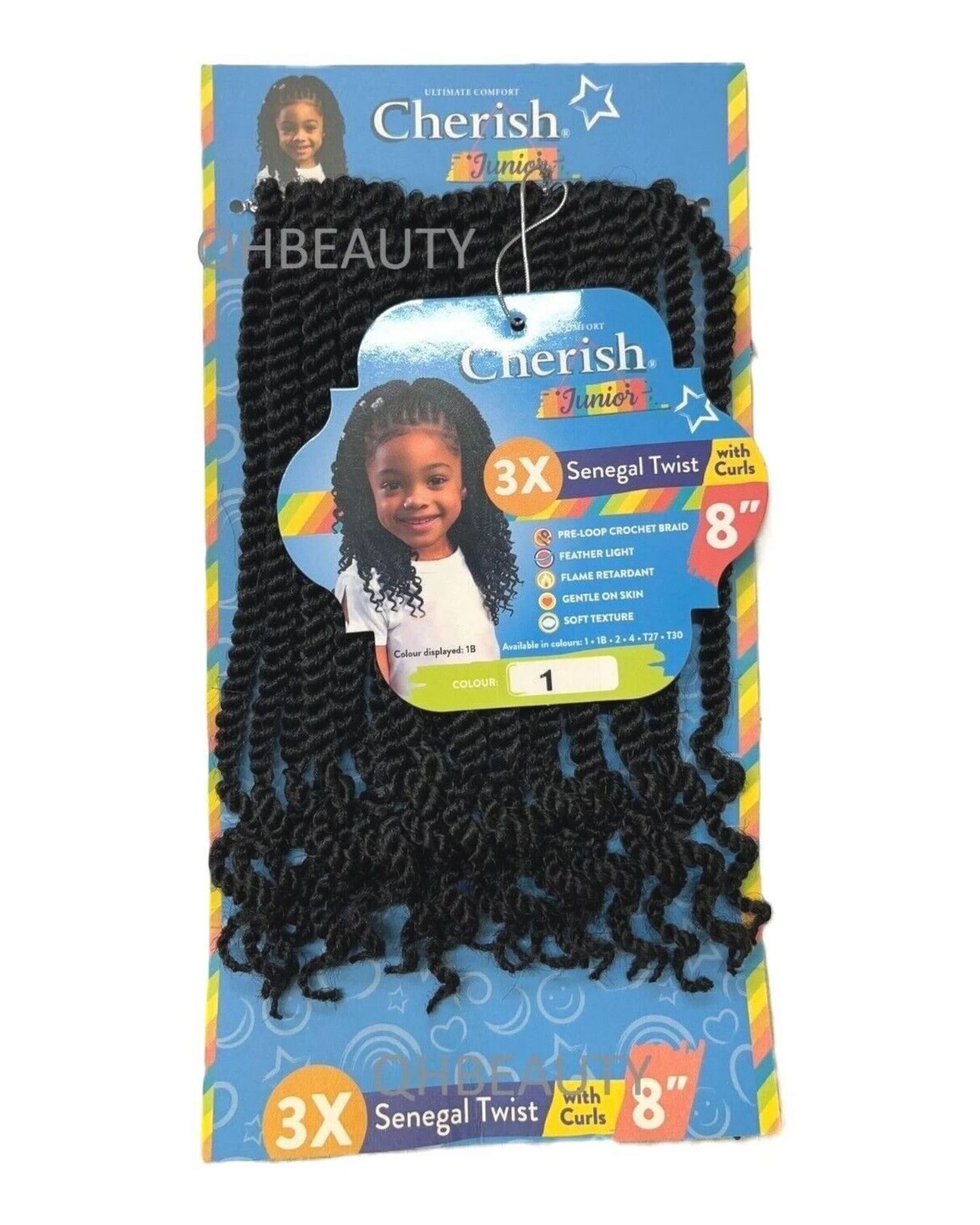 CHERISH SYNTHETIC JUNIOR KIDS BRAID HAIR EXTENSION - SENEGAL TWIST WITH CURLS 8