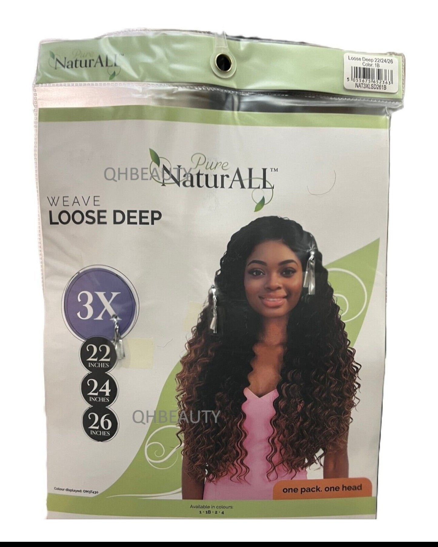 NaturALL SYNTHETIC CURLY HAIR EXTENSION 3 PCS WEAVE - LOOSE DEEP 22/24/26 INCHES