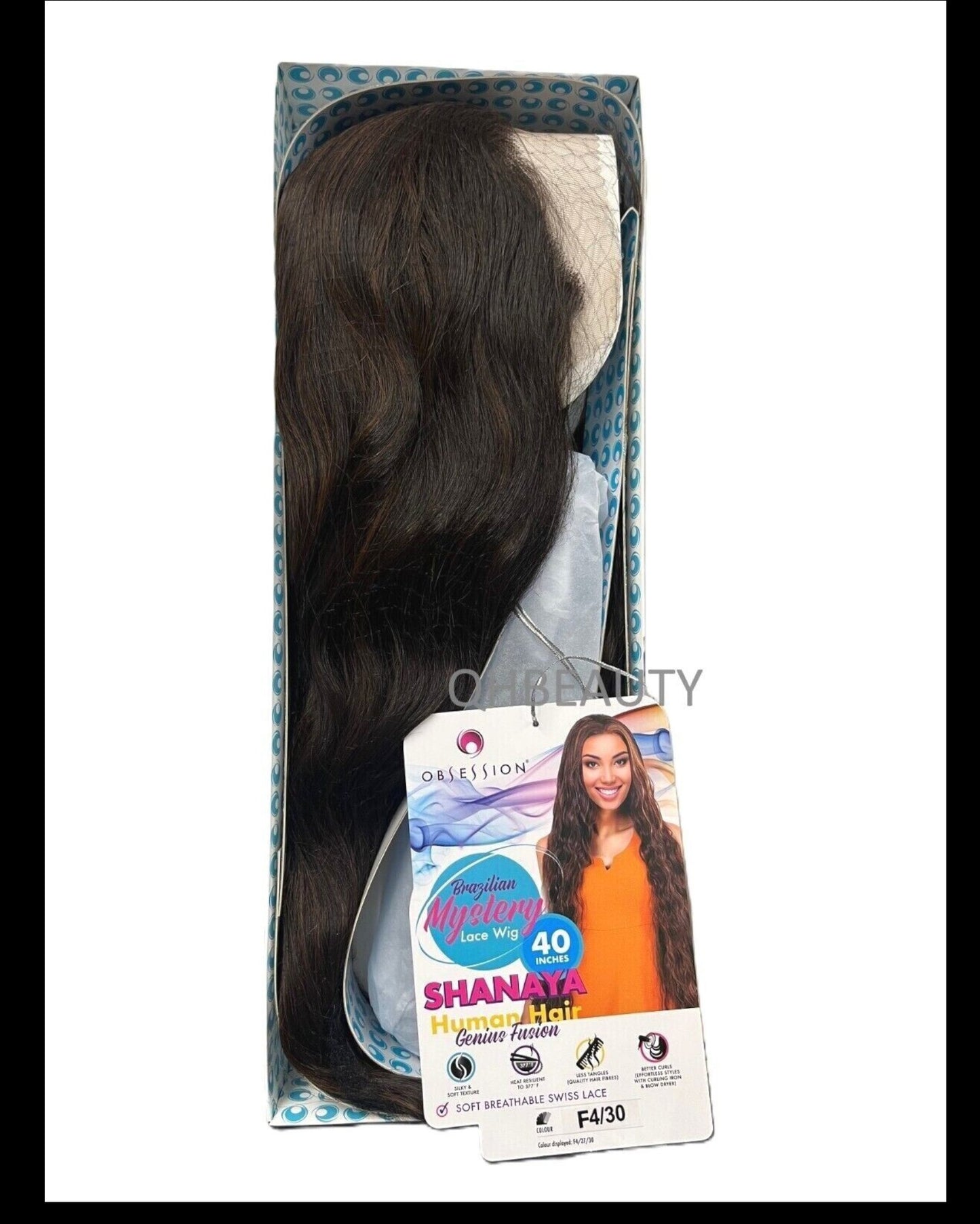 OBSESSION BRAZILIAN FUSION HUMAN HAIR NATURAL LONG CURLY LACE WIG - SHANAYA 40