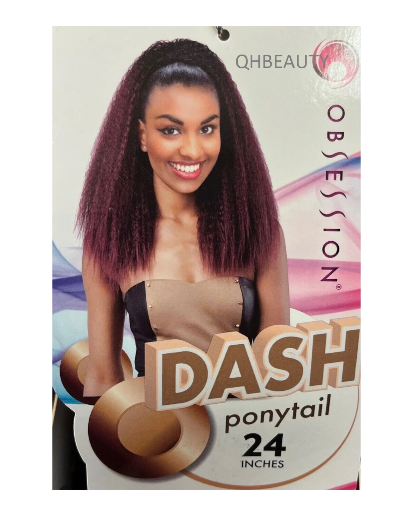 OBSESSION SYNTHETIC DRAWSTRING LONG CURLY WAVY  HAIR PONYTAIL - DASH 24"