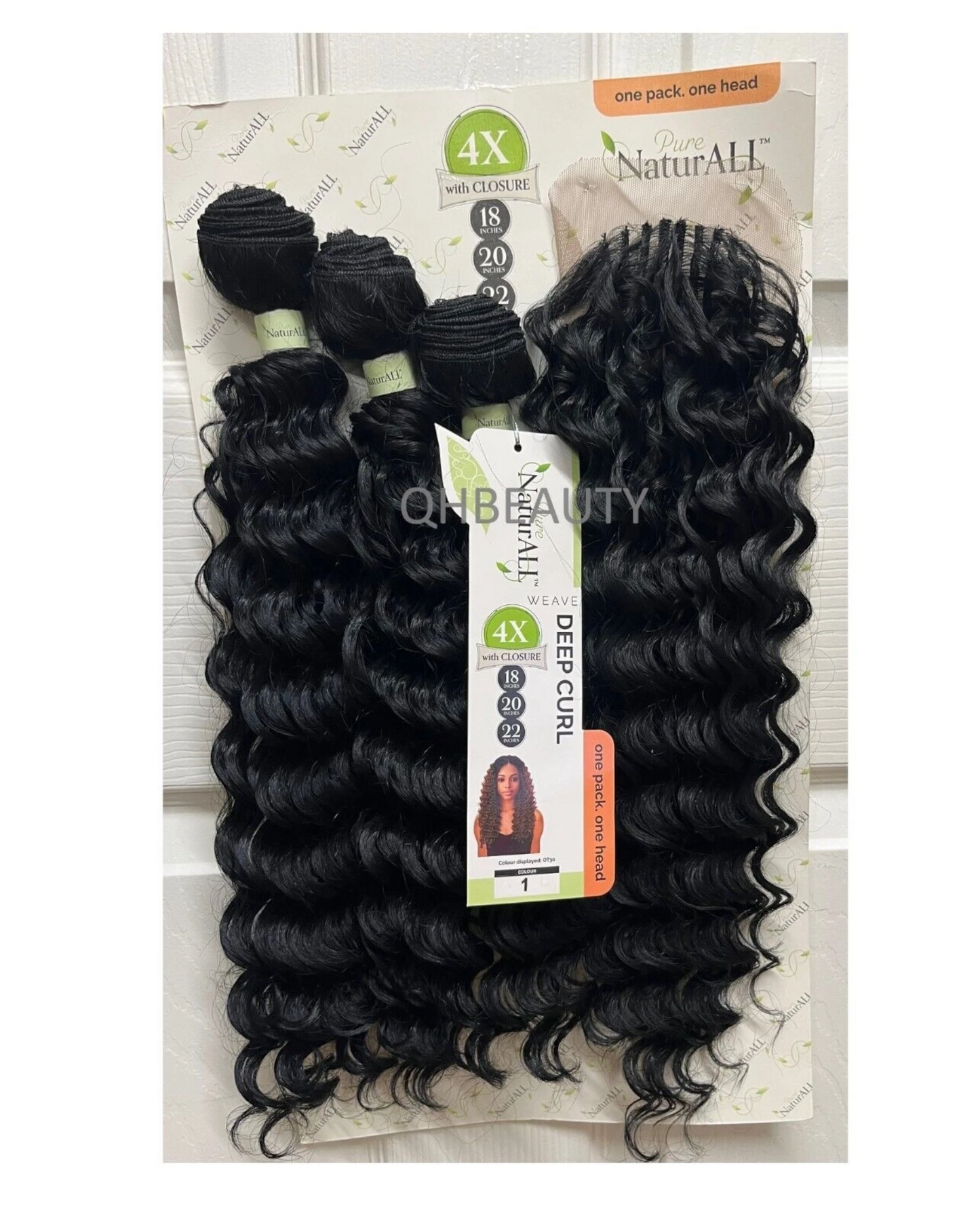 NaturALL SYNTHETIC CURLY HAIR EXTENSION 4 PCS WEAVE - DEEP CURL 18/20/22 INCHES