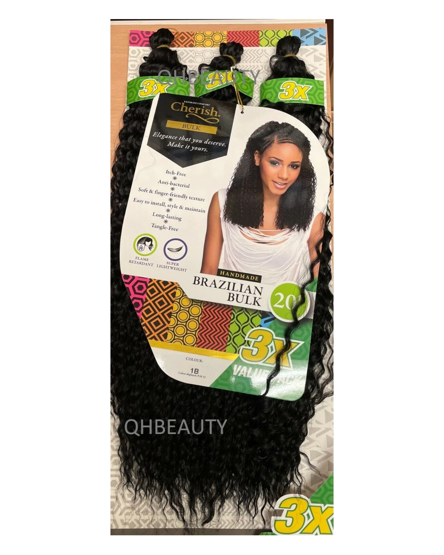Cherish Synthetic Crochet Braid Hair Extension Handmade  3 x Brazilian Bulk 20"