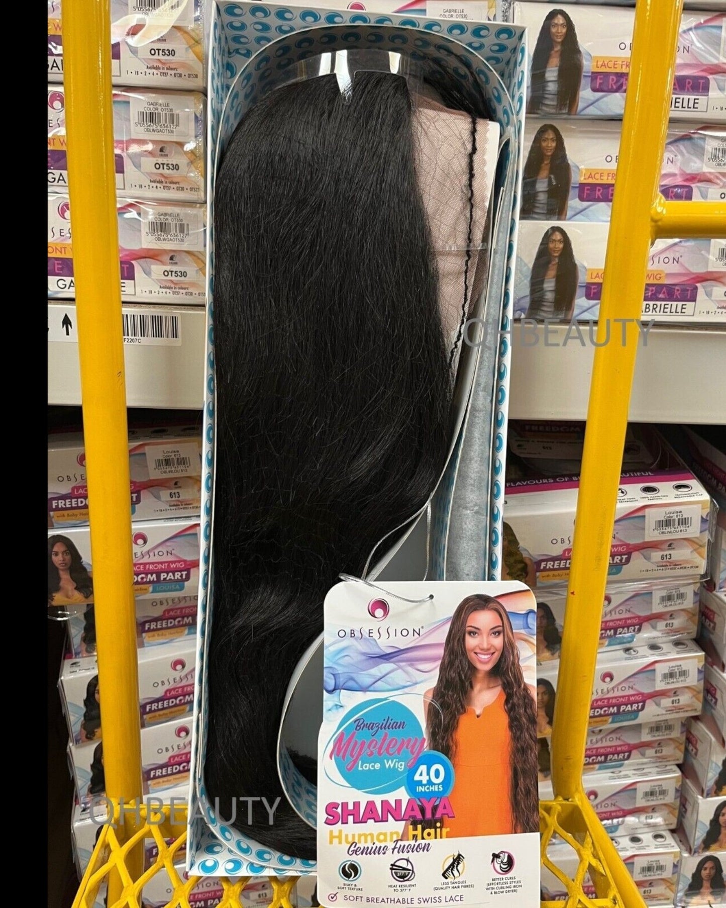 OBSESSION BRAZILIAN FUSION HUMAN HAIR NATURAL LONG CURLY LACE WIG - SHANAYA 40