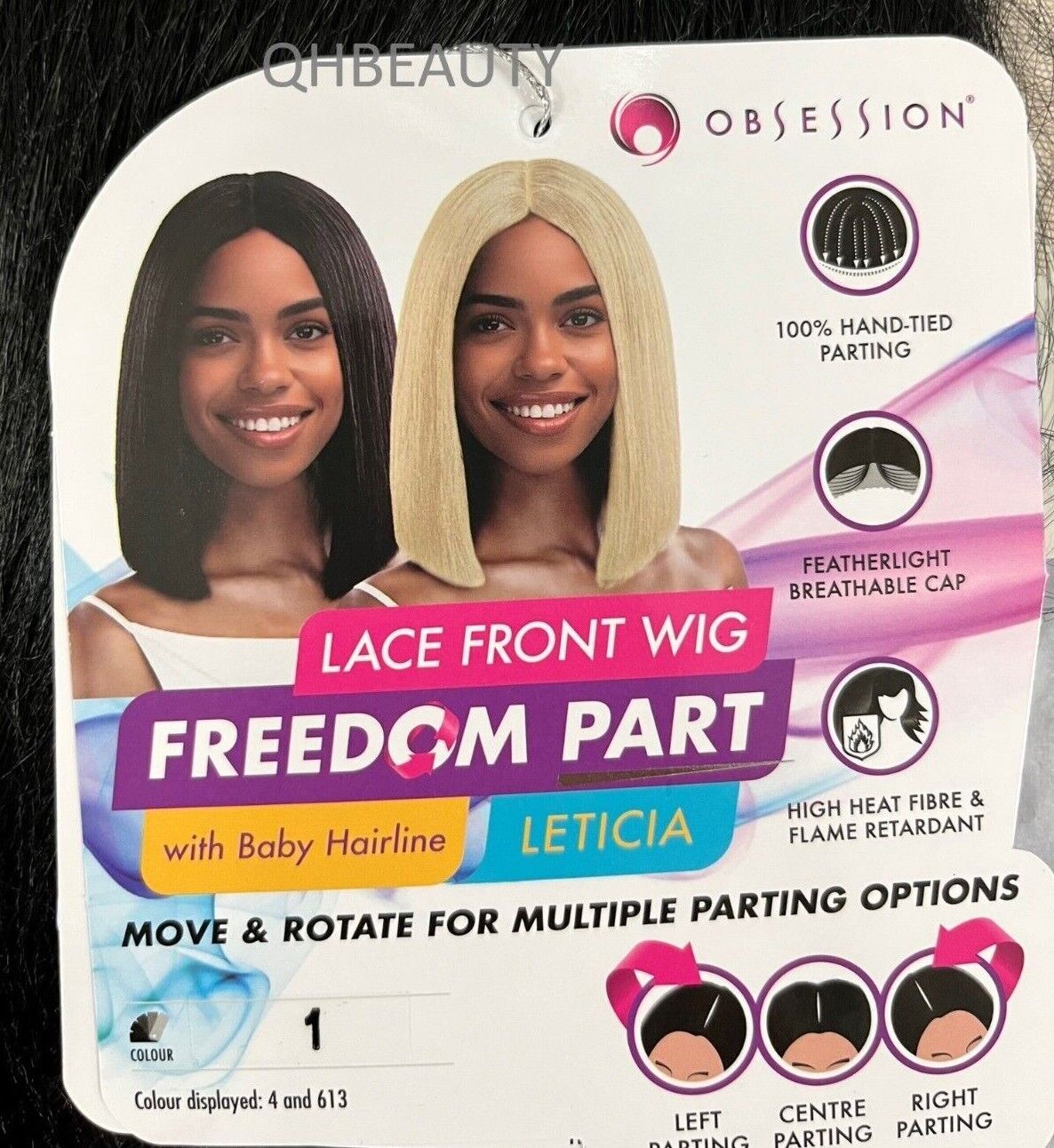 Obsession Synthetic Lace Front Free Part Hand Tied Straight Hair Wig - Leticia