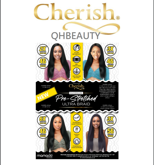 Cherish Synthetic Crochet Hair Extension VP Pre Stretched  6 X ULTRA BRAID 46''