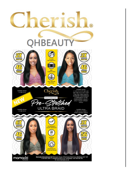 Cherish Synthetic Crochet Hair Extension VP Pre Stretched  6 X ULTRA BRAID 46''