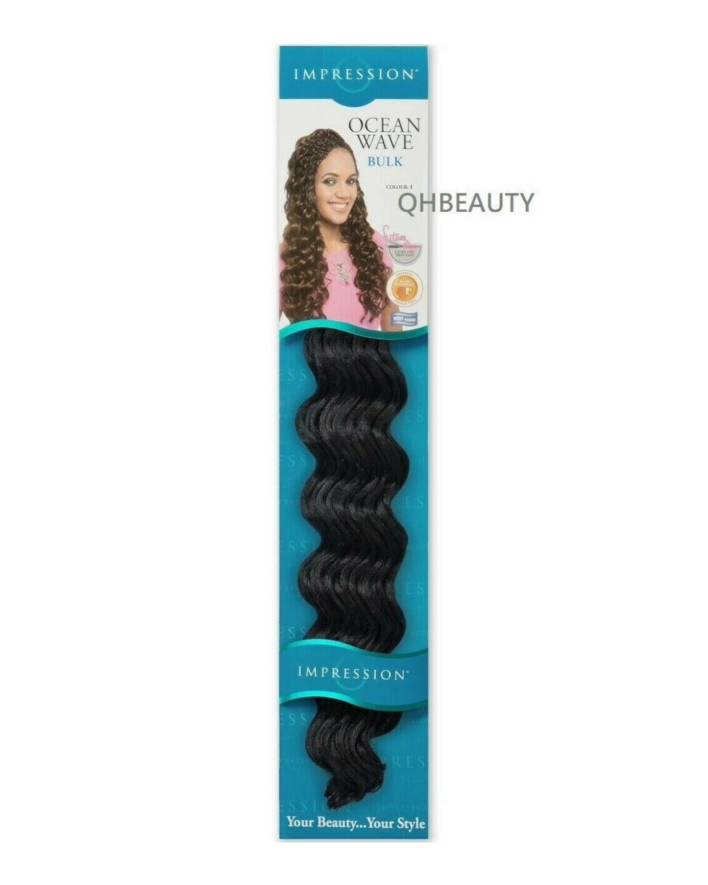 IMPRESSION SYNTHETIC HAIR EXTENSION CROCHET CURLY BRAID - OCEAN WAVE 20 INCH