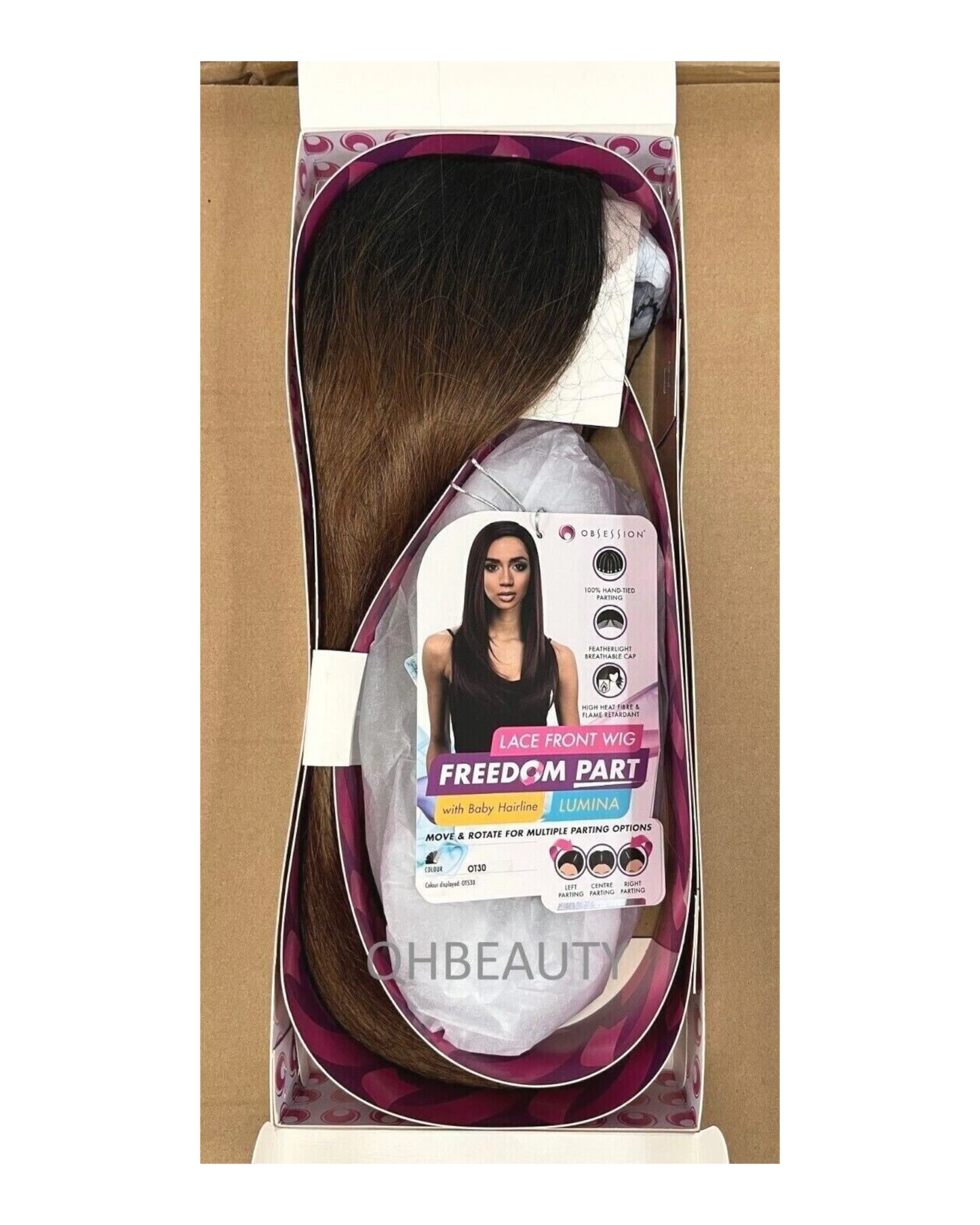 Obsession Synthetic Lace Front Free Part Hand Tied Straight Hair Wig - LUMINA