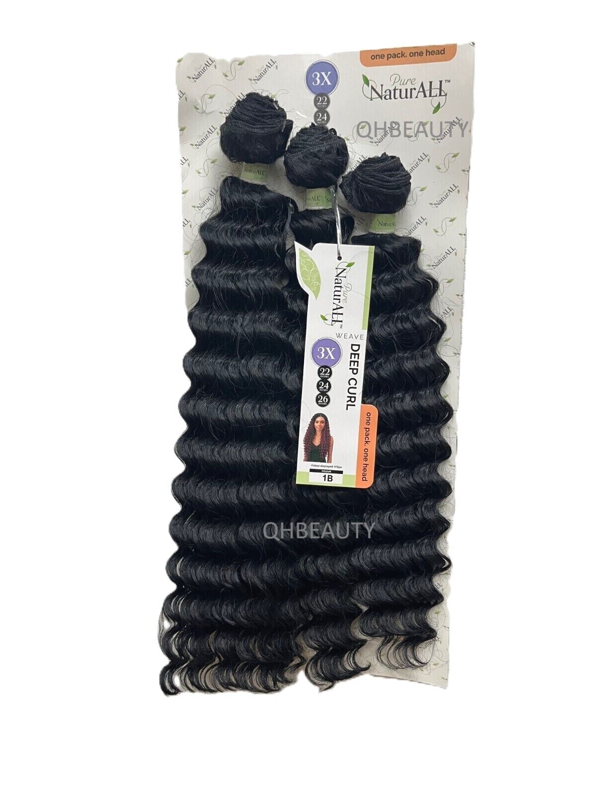 NaturALL SYNTHETIC CURLY HAIR EXTENSION 3 PCS WEAVE - DEEP CURL 22/24/26 INCHES