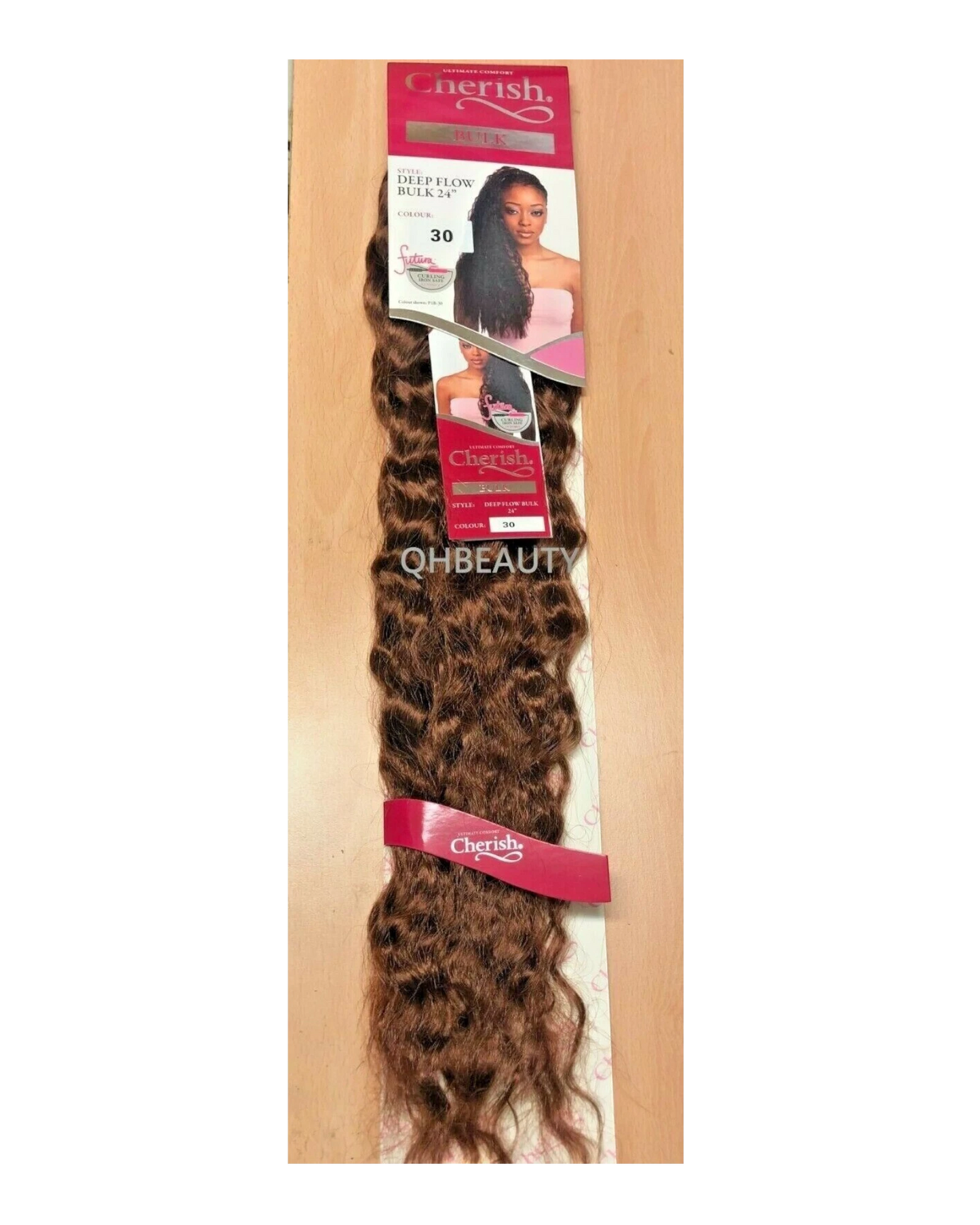 CHERISH SYNTHETIC BULK CROCHET BRAID CURLY HAIR EXTENSION - DEEP FLOW 24 inch
