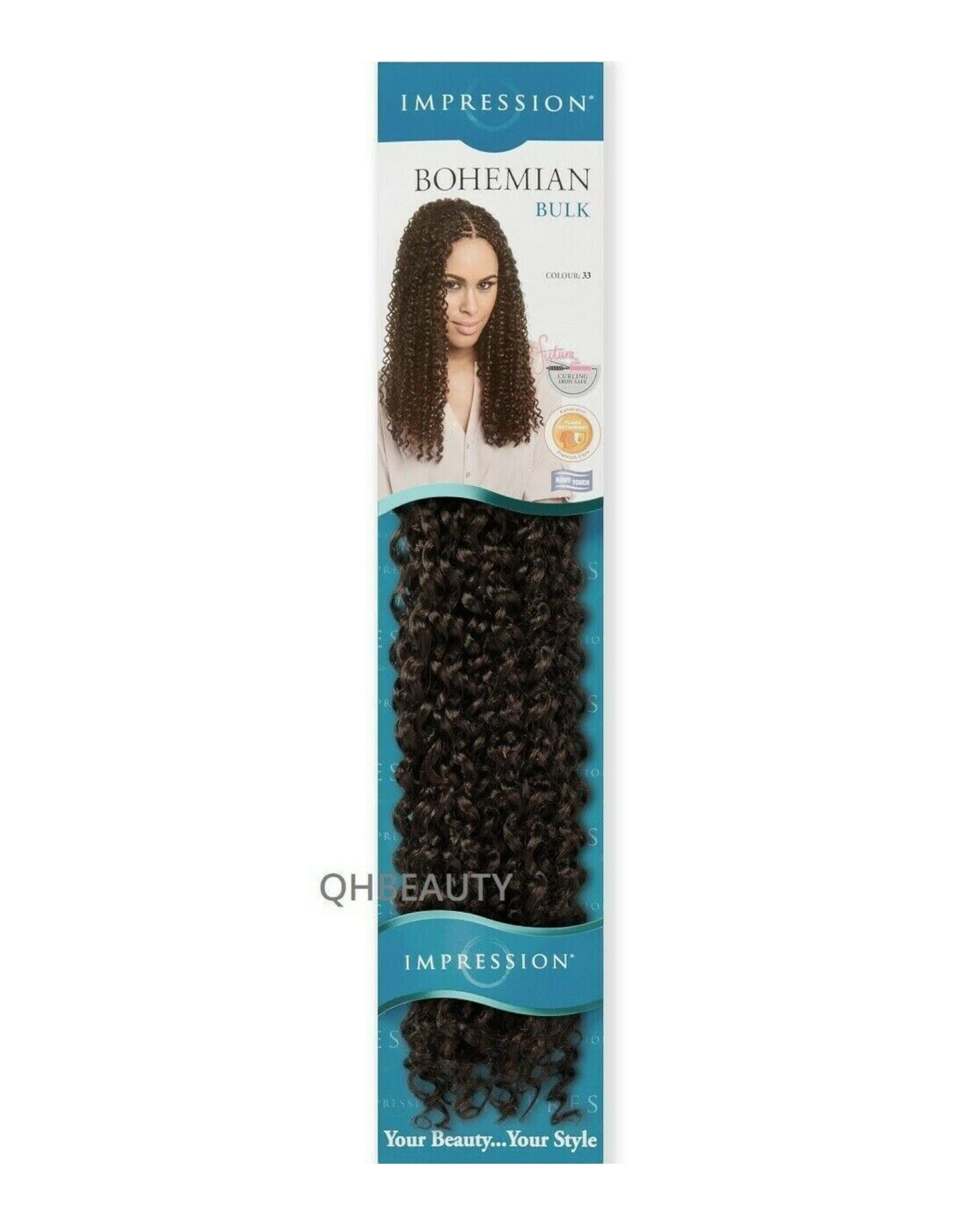 IMPRESSION SYNTHETIC CROCHET CURLY BRAID HAIR EXTENSION - BOHEMIAN 20 INCHS