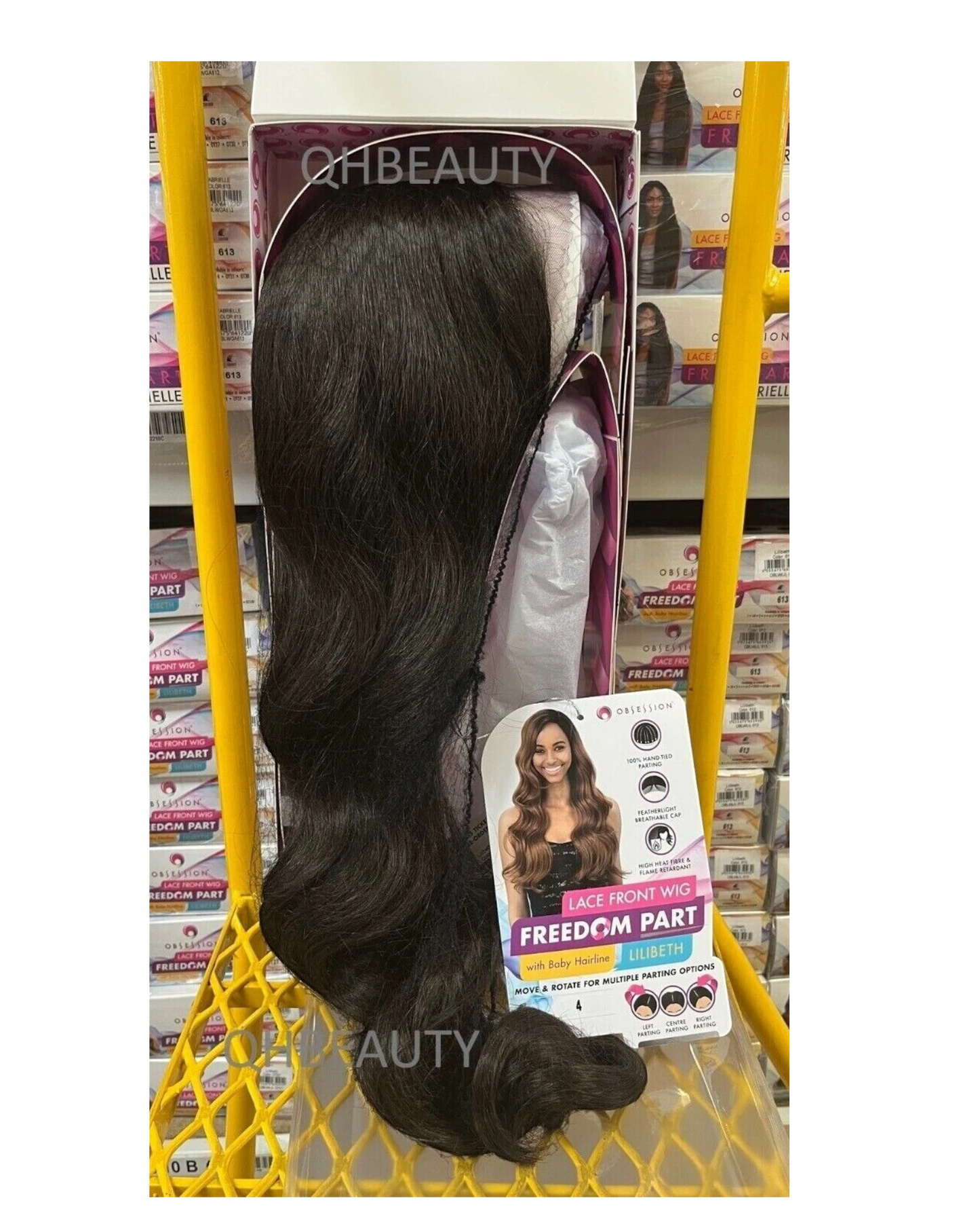 Obsession Synthetic Lace Front Free Part Hand Tied Curly Hair Wig - LILIBETH