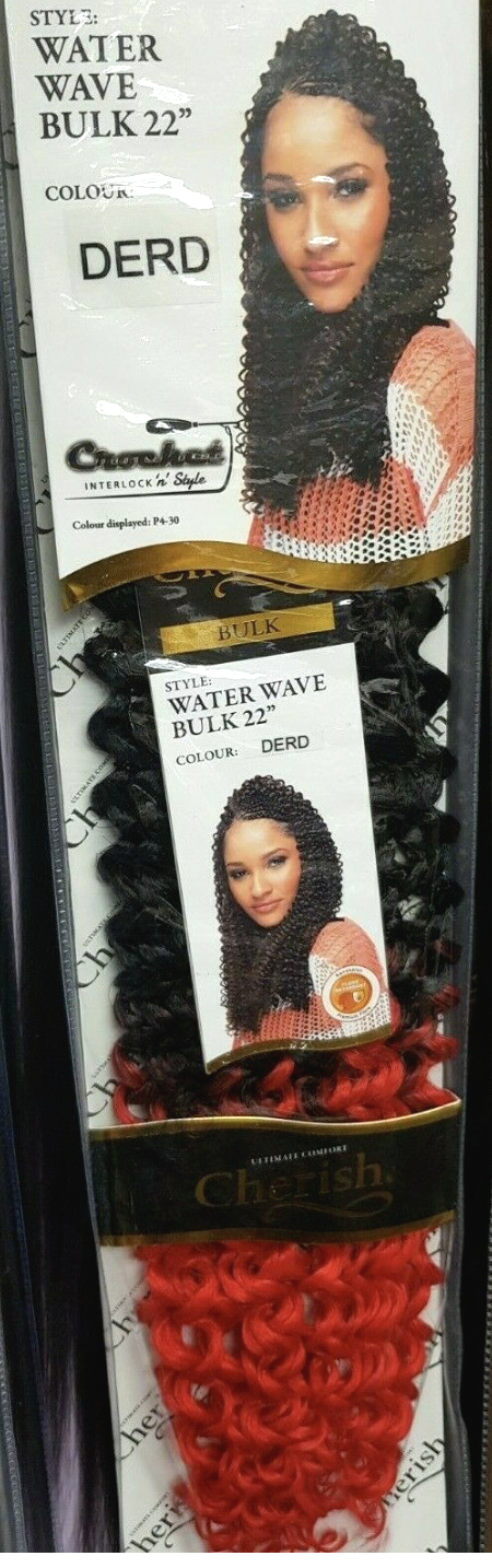 CHERISH SYNTHETIC BULK CROCHET BRAID TIGHT CURL HAIR EXTENSION - WATER WAVE 22"